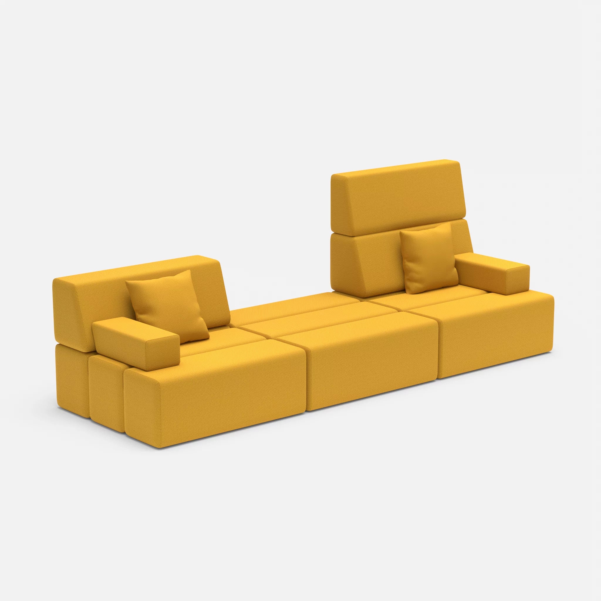 3 Sitzer Sofa Bricks 4 novumcurry in Curry von der Seite