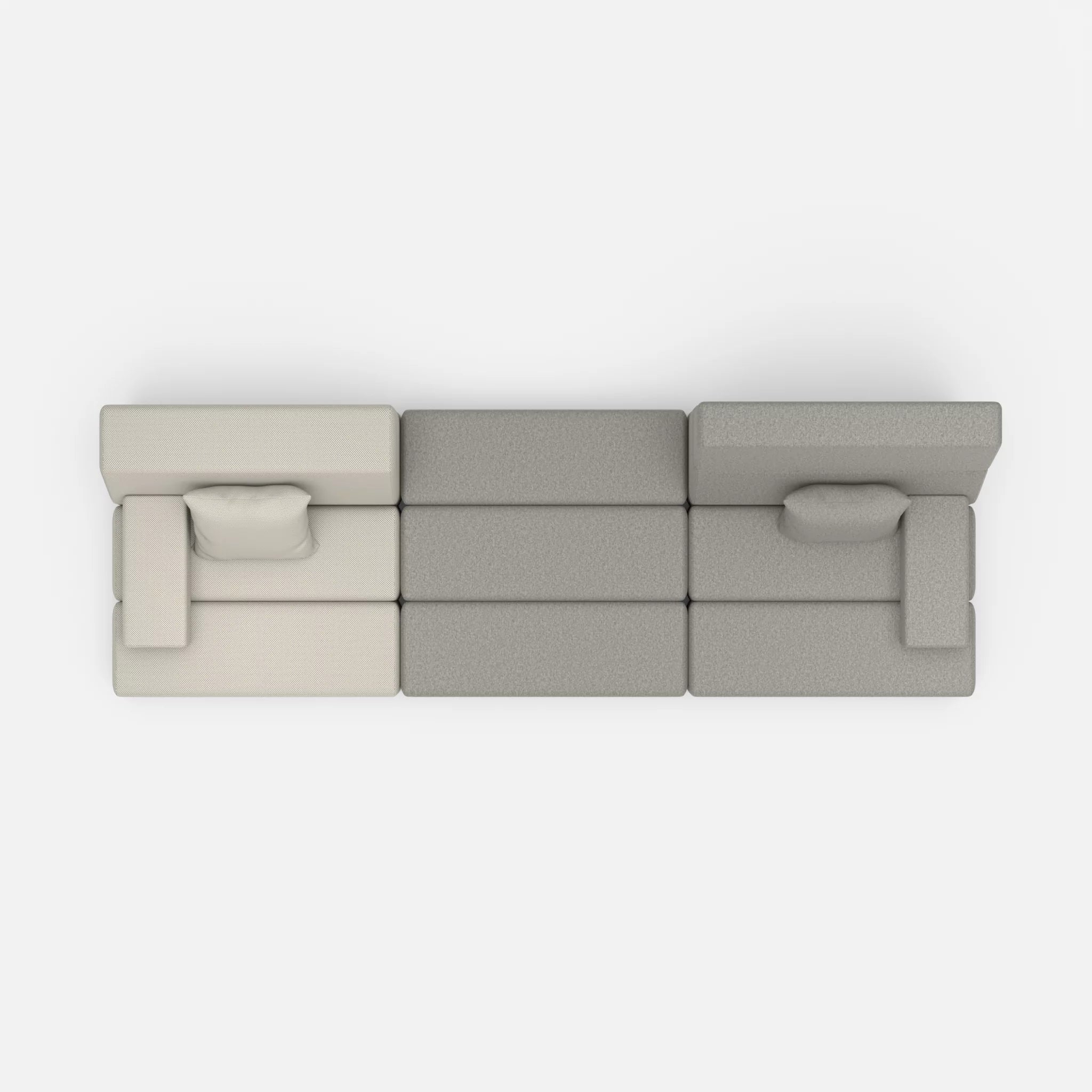3 Sitzer Sofa Bricks 4 novumkies-dama0003 in Mittelgrau und Mittelgrau von oben