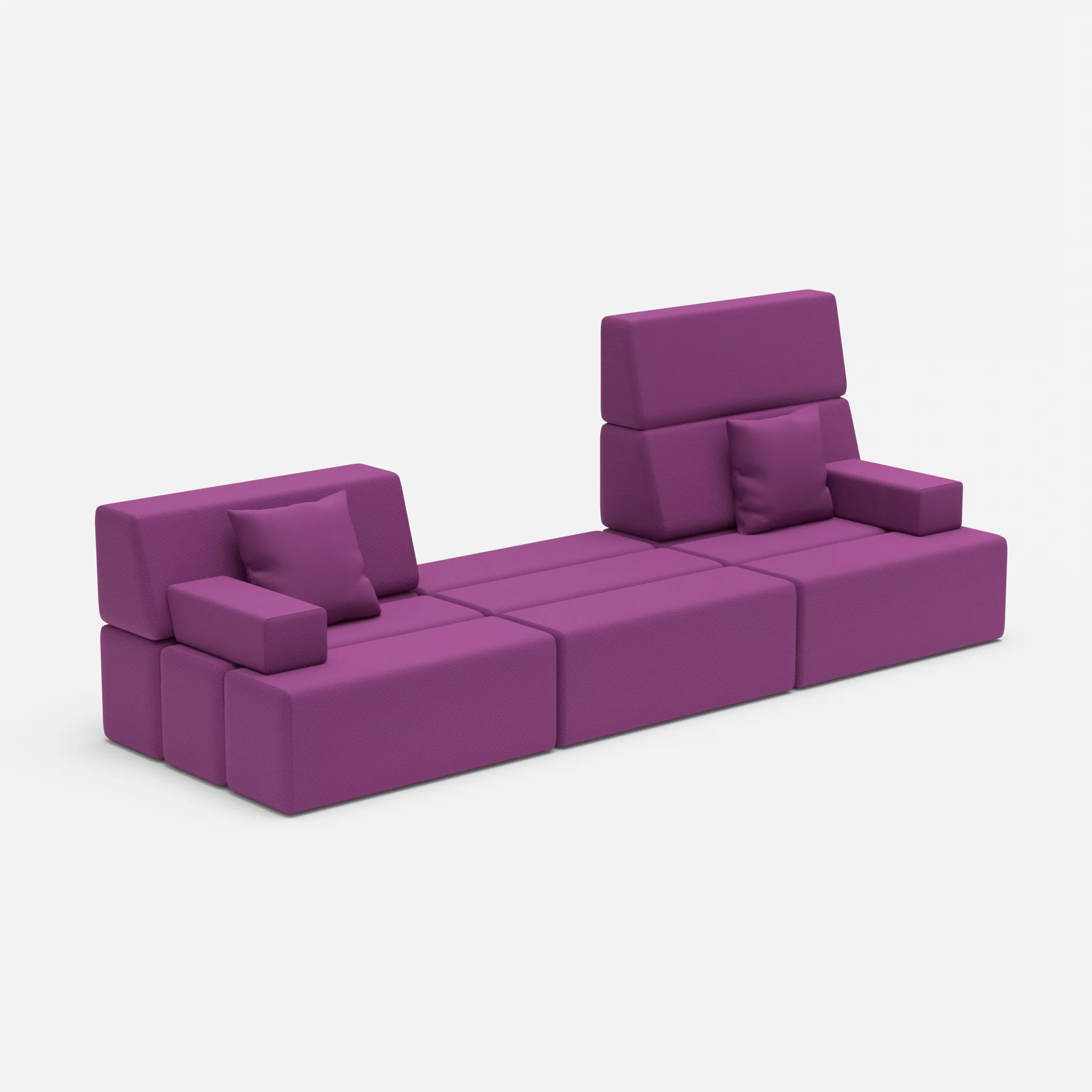 3 Sitzer Sofa Bricks 4 novumviola in Violett von der Seite