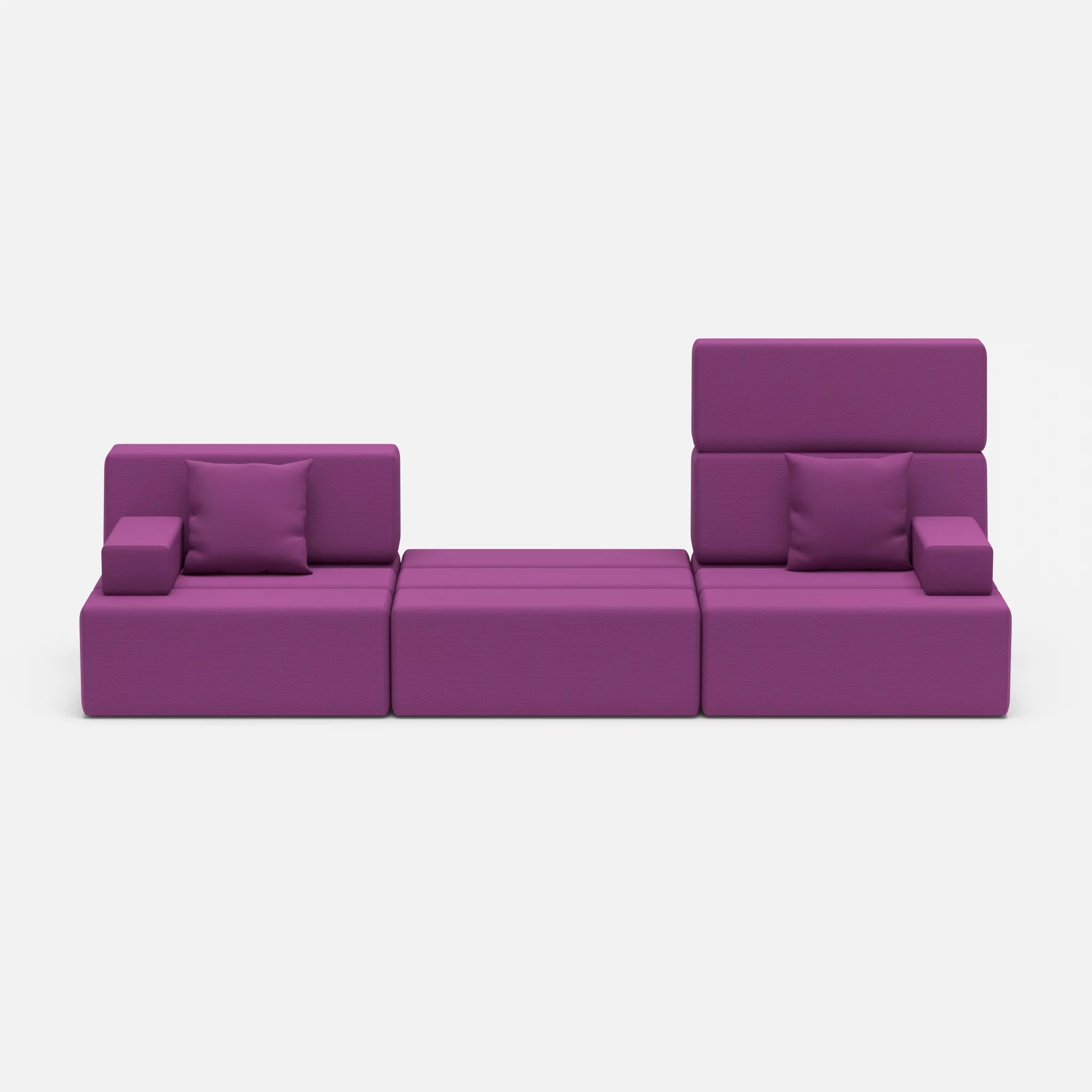 3 Sitzer Sofa Bricks 4 novumviola in Violett von vorne