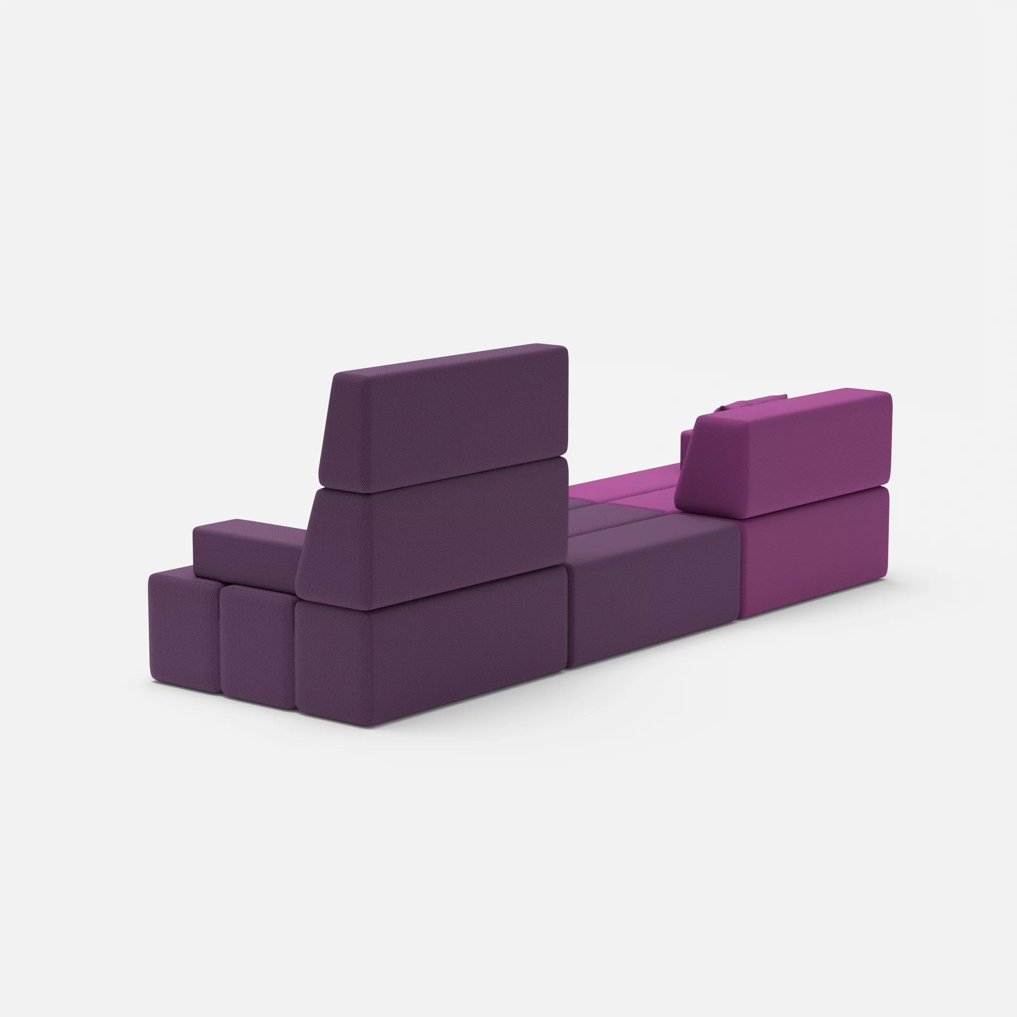 3 Sitzer Sofa Bricks 4 novumviola-novumprune in Violett und Violett von hinten