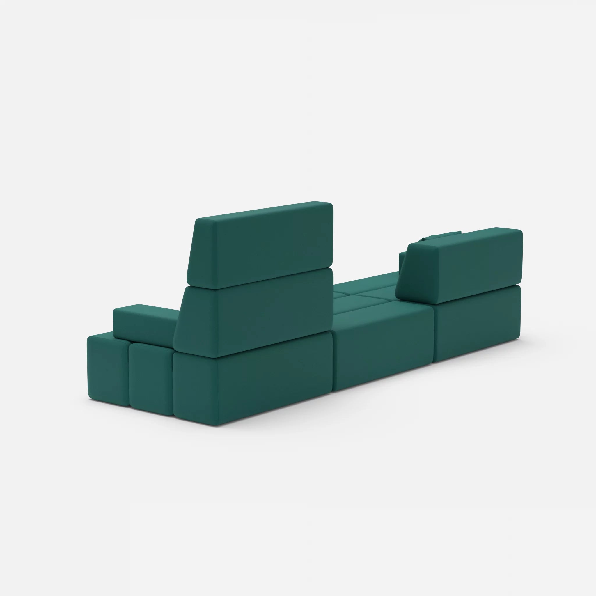 3 Sitzer Sofa Bricks 4 radio6015 in Türkis von hinten