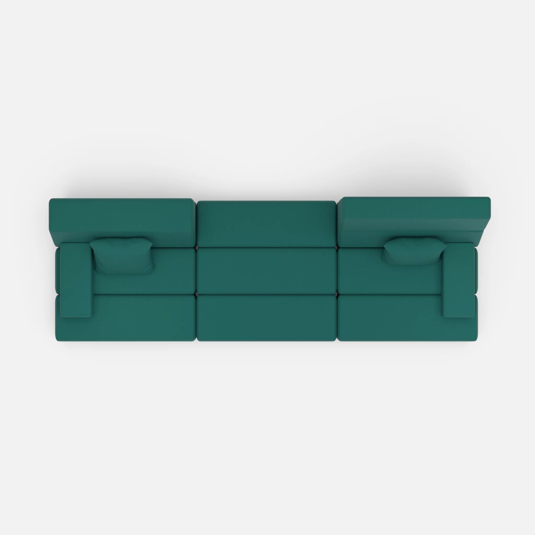 3 Sitzer Sofa Bricks 4 radio6015 in Türkis von oben