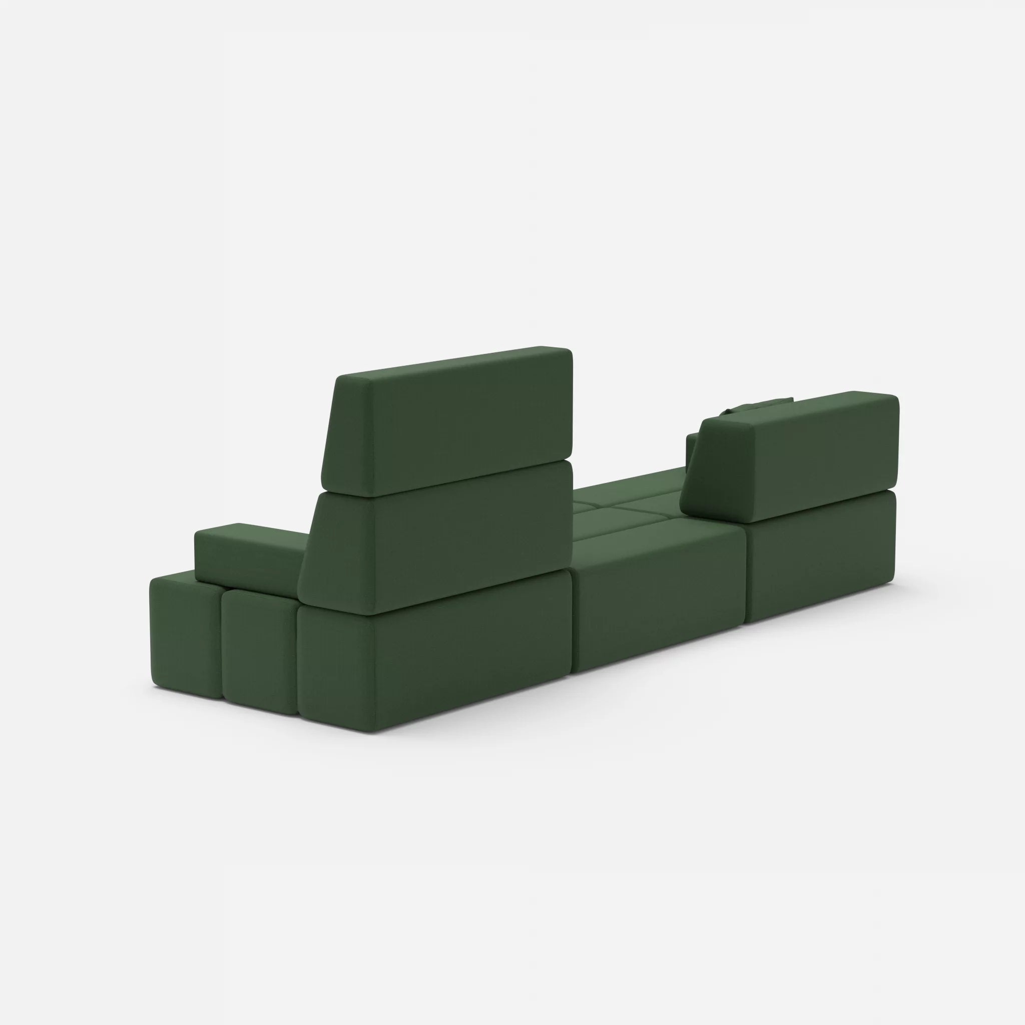 3 Sitzer Sofa Bricks 4 radio7036 in Olive von hinten