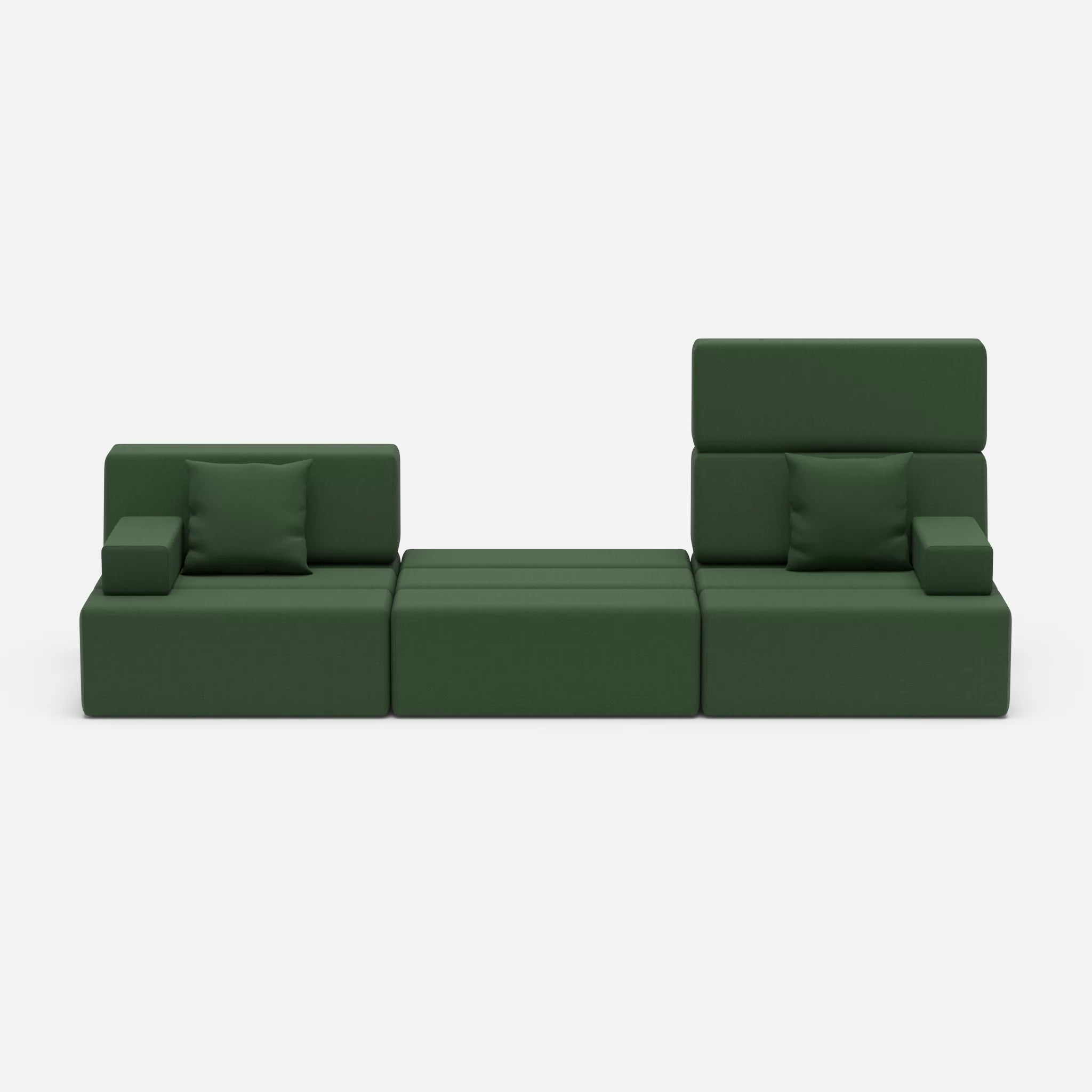 3 Sitzer Sofa Bricks 4 radio7036 in Olive von vorne