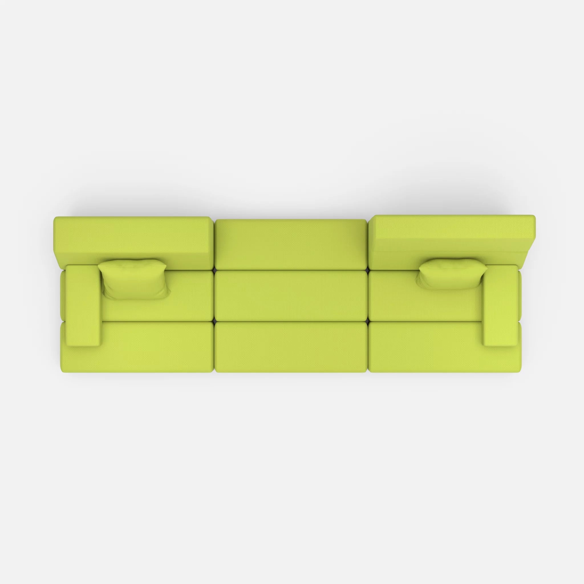 3 Sitzer Sofa Bricks 4 radio7041 in Hellgrün von oben