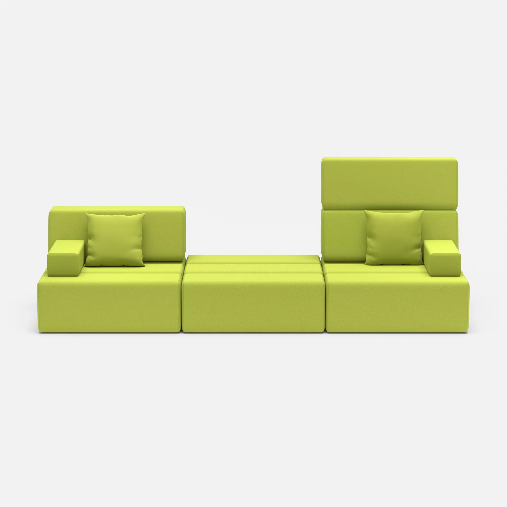 3 Sitzer Sofa Bricks 4 radio7041 in Hellgrün von vorne