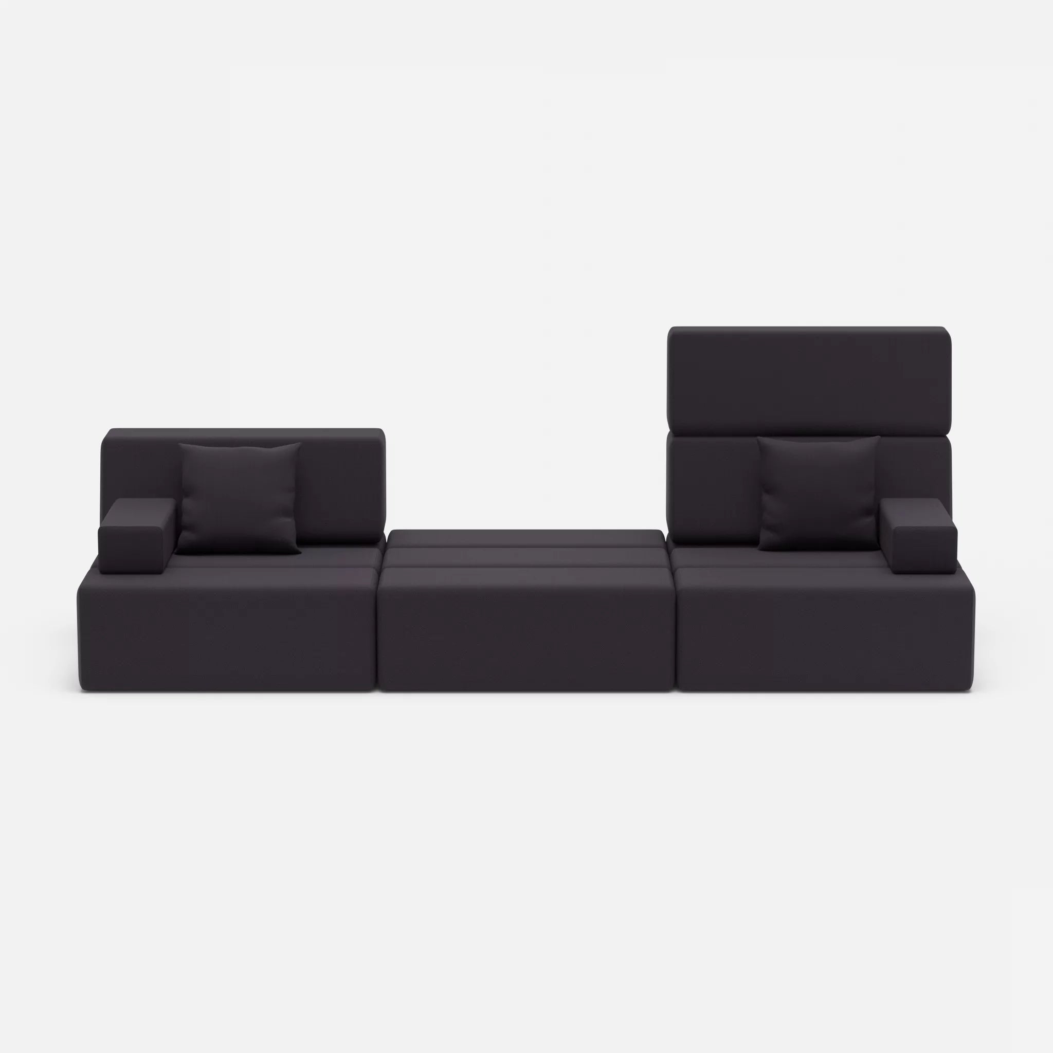 3 Sitzer Sofa Bricks 4 radio8517 in Anthrazit von vorne