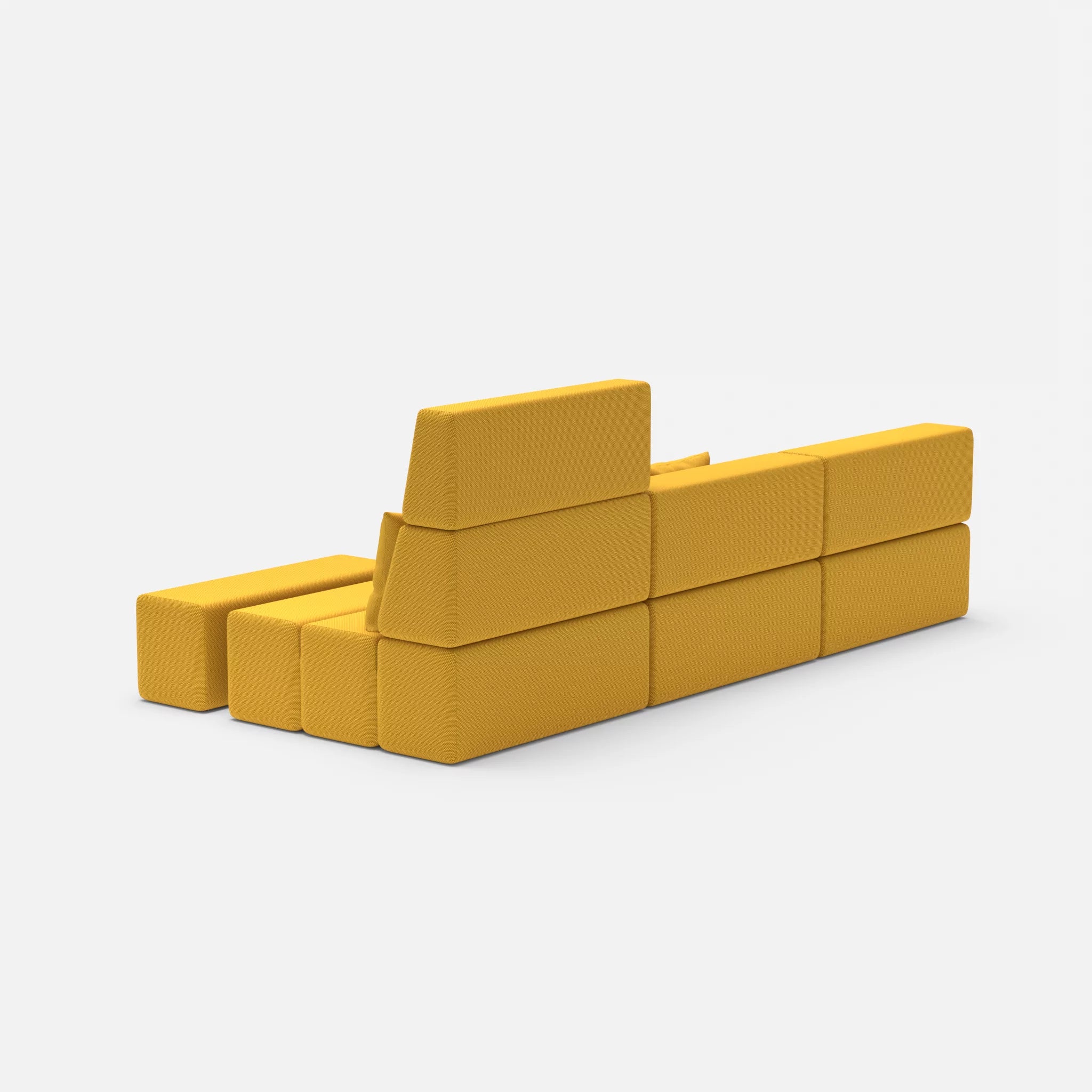 3 Sitzer Sofa Bricks 5 novumcurry in Curry von hinten