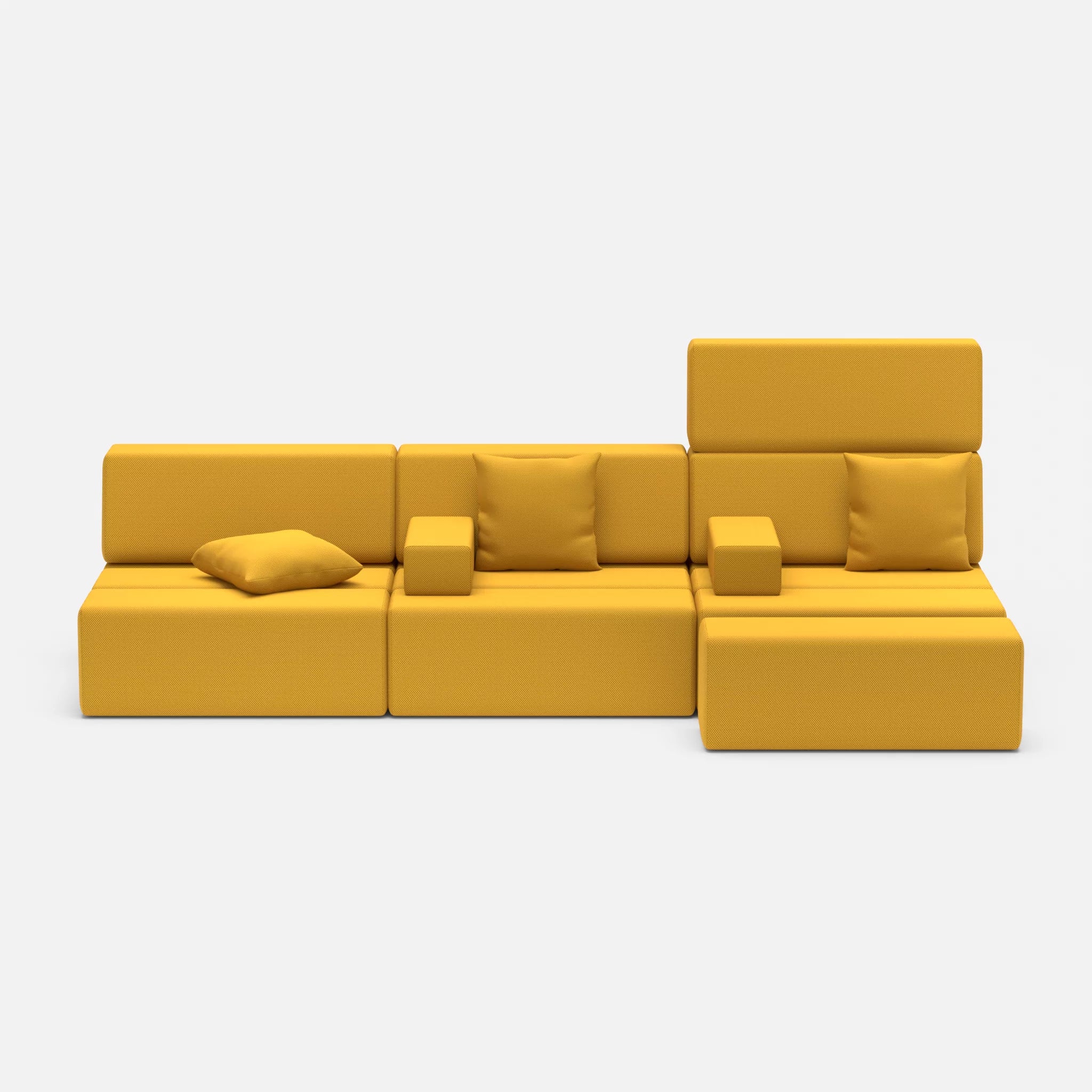 3 Sitzer Sofa Bricks 5 novumcurry in Curry von vorne