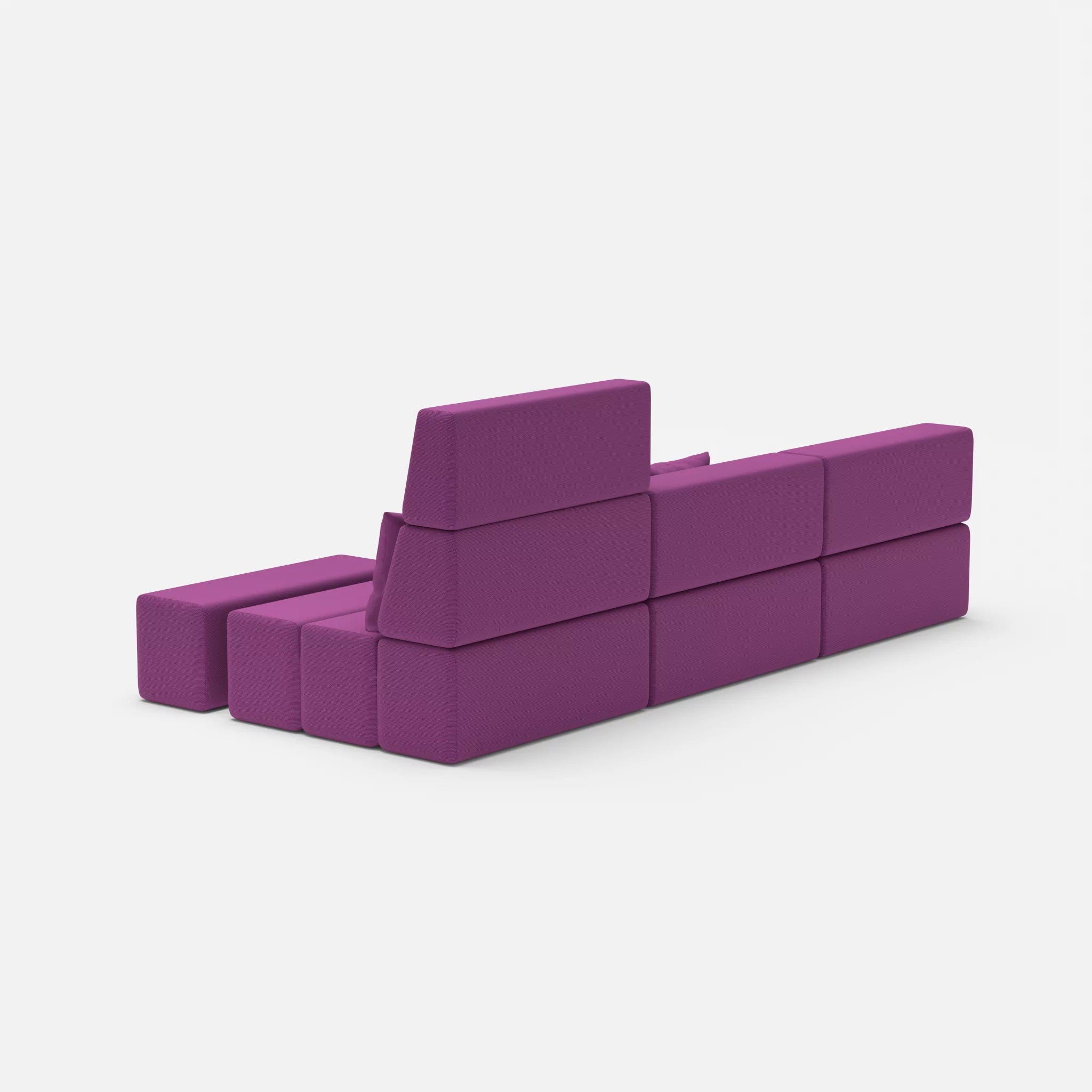 3 Sitzer Sofa Bricks 5 novumviola in Violett von hinten