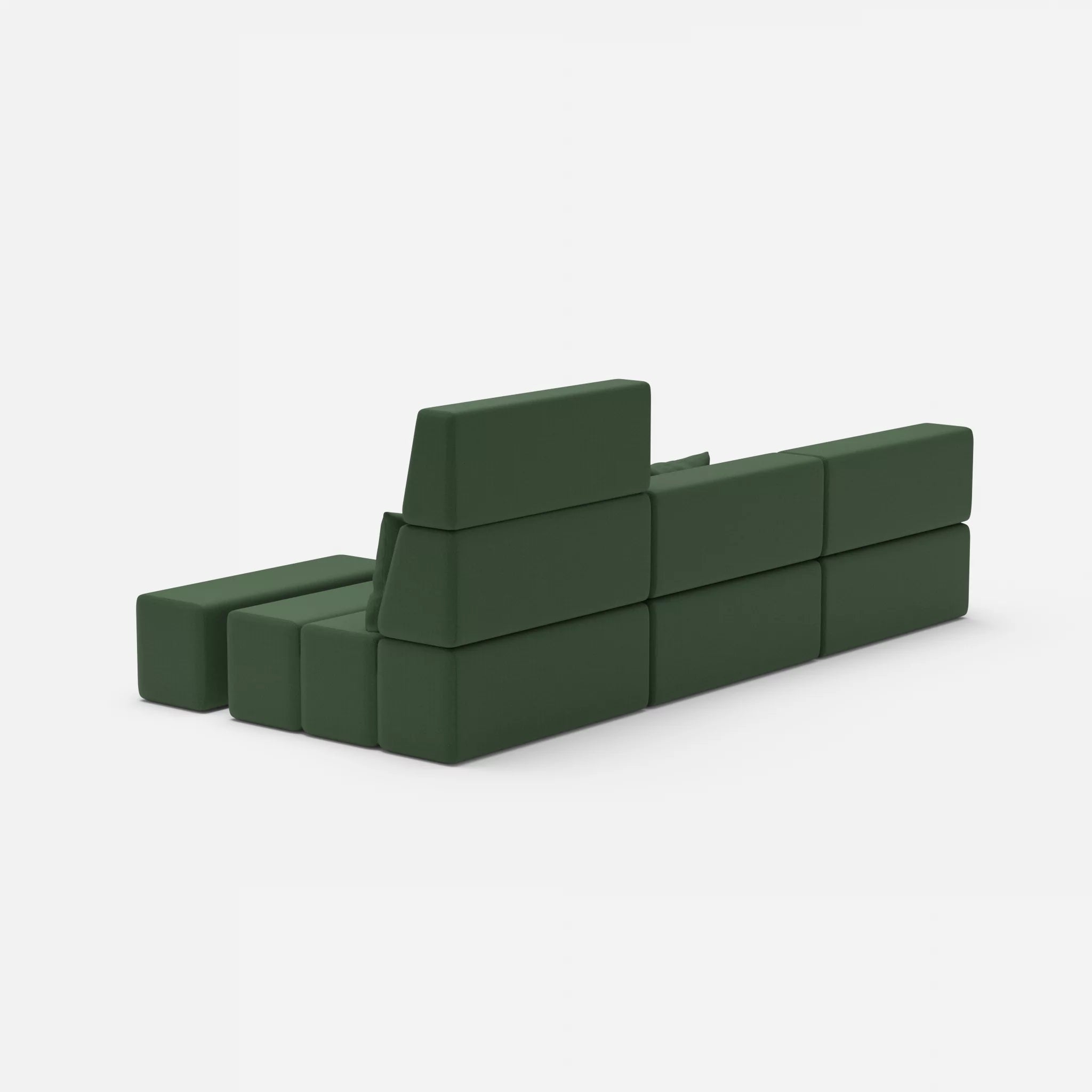 3 Sitzer Sofa Bricks 5 radio7036 in Olive von hinten