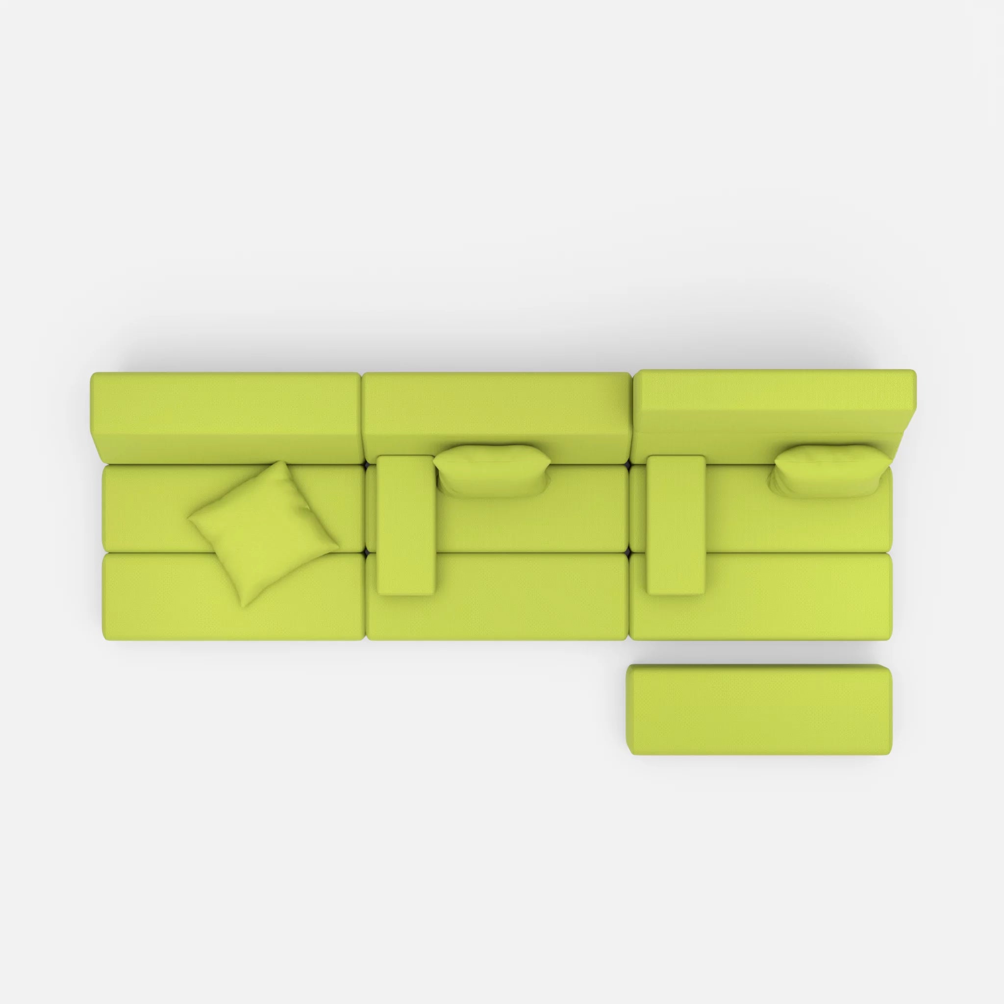 3 Sitzer Sofa Bricks 5 radio7041 in Hellgrün von oben