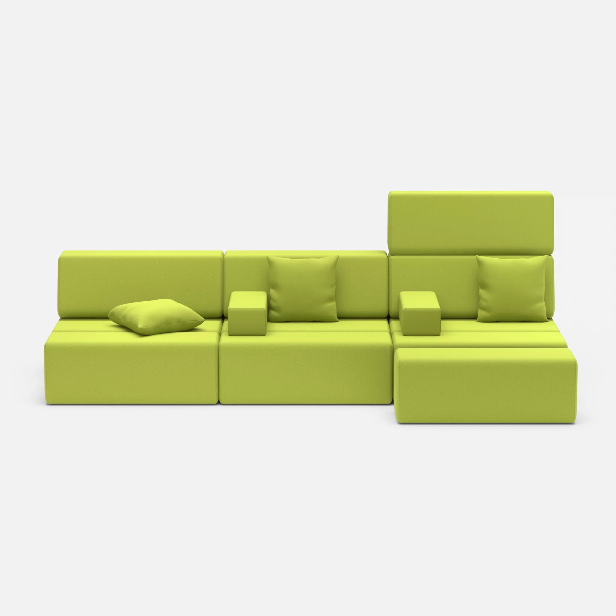 3 Sitzer Sofa Bricks 5 radio7041 in Hellgrün von vorne