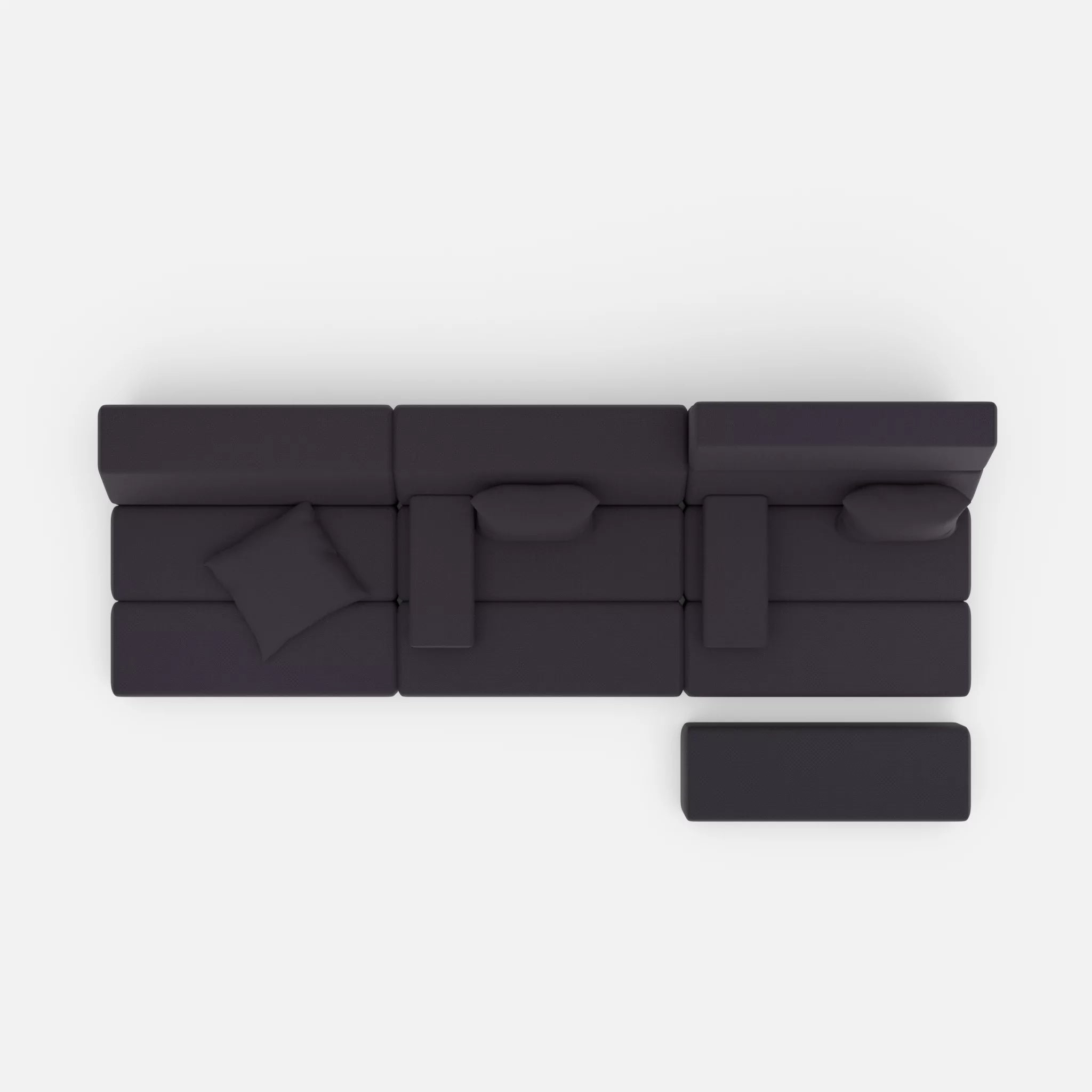 3 Sitzer Sofa Bricks 5 radio8517 in Anthrazit von oben