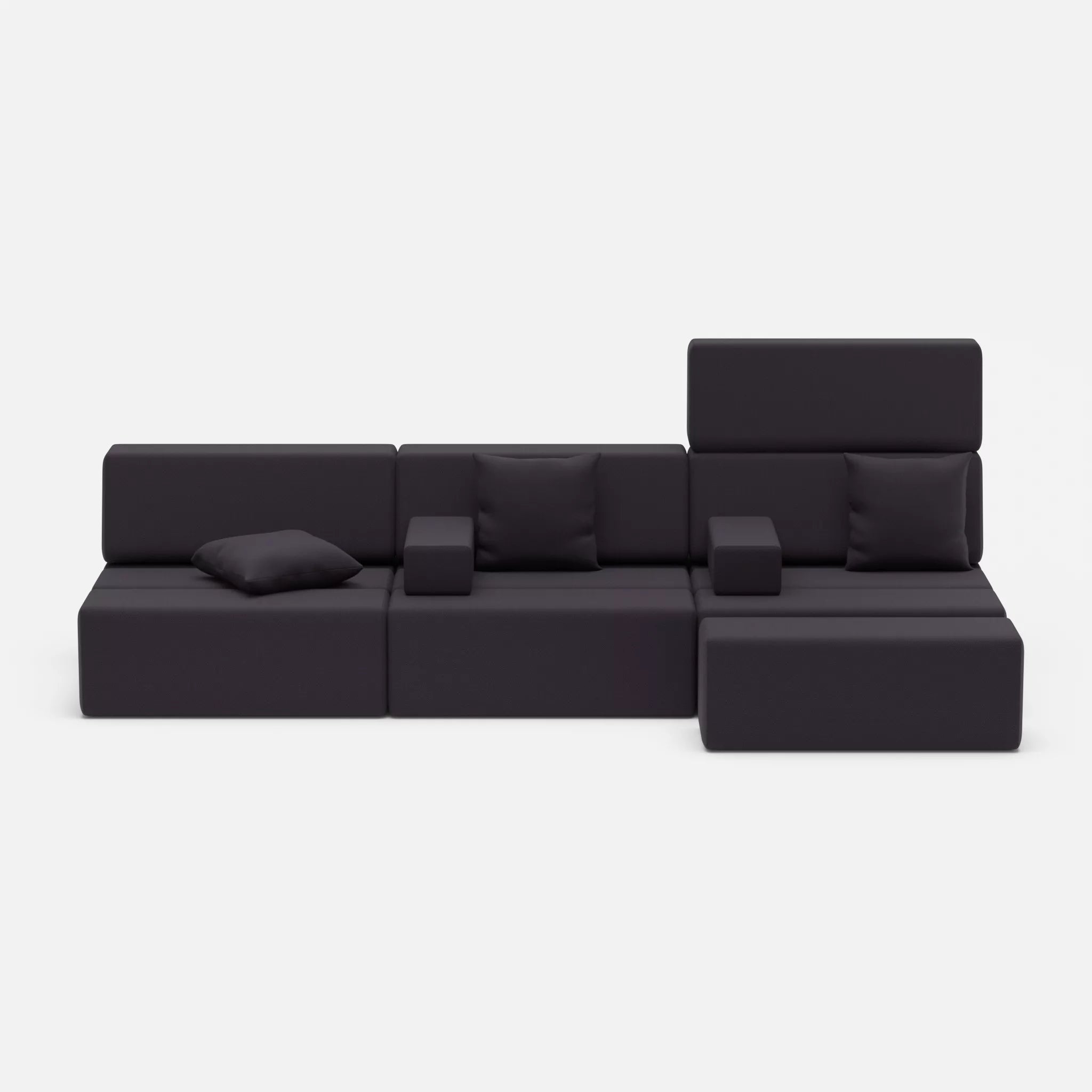 3 Sitzer Sofa Bricks 5 radio8517 in Anthrazit von vorne