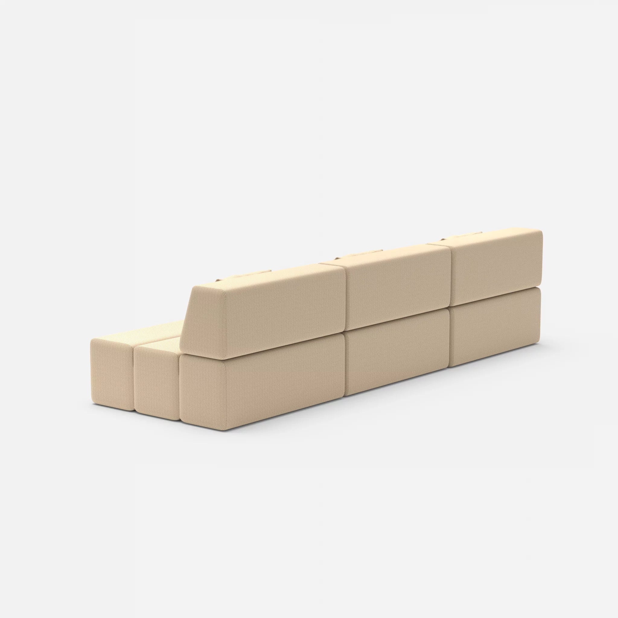 3 Sitzer Sofa Bricks 6 novumcocos in Hellbraun von hinten