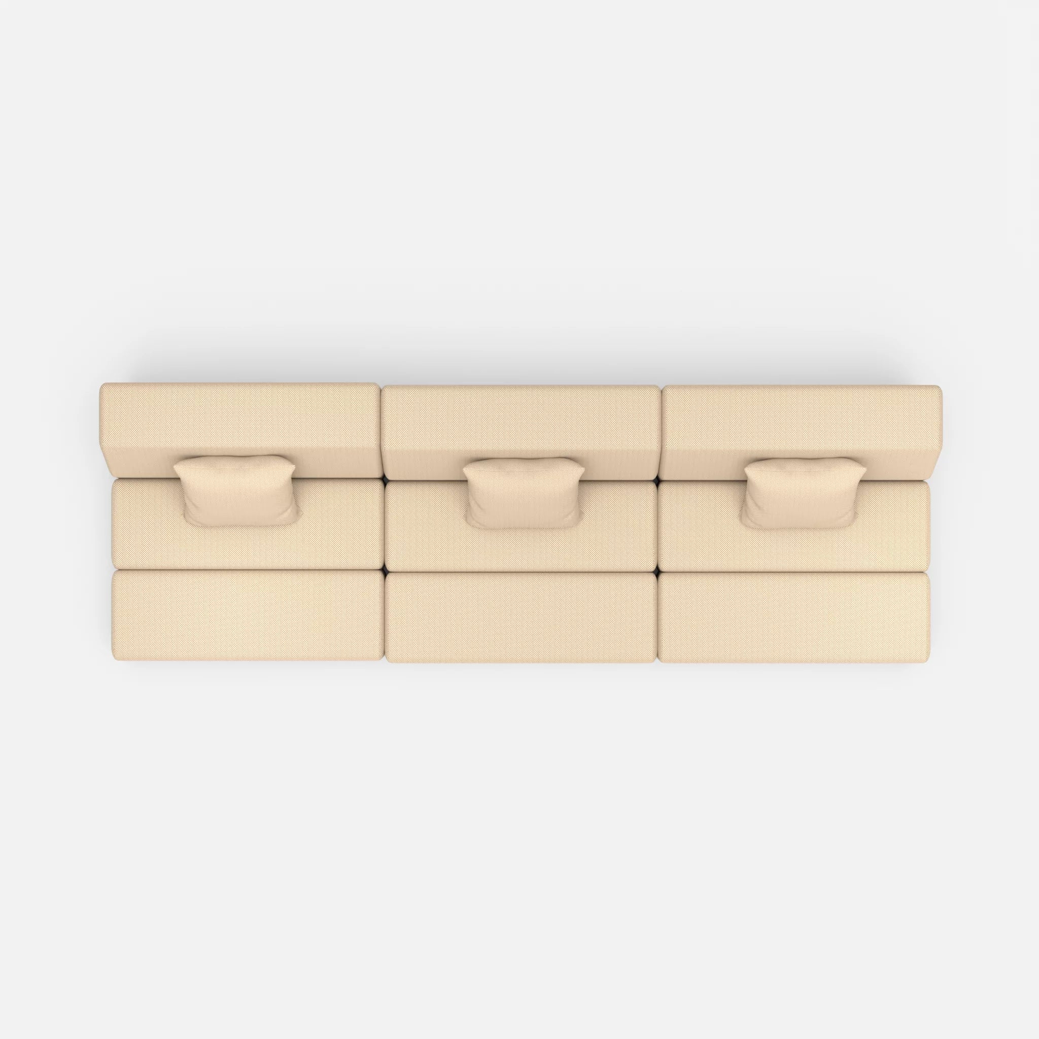 3 Sitzer Sofa Bricks 6 novumcocos in Hellbraun von oben