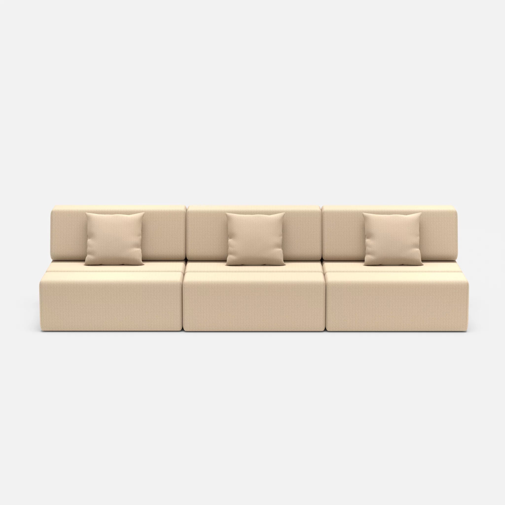 3 Sitzer Sofa Bricks 6 novumcocos in Hellbraun von vorne