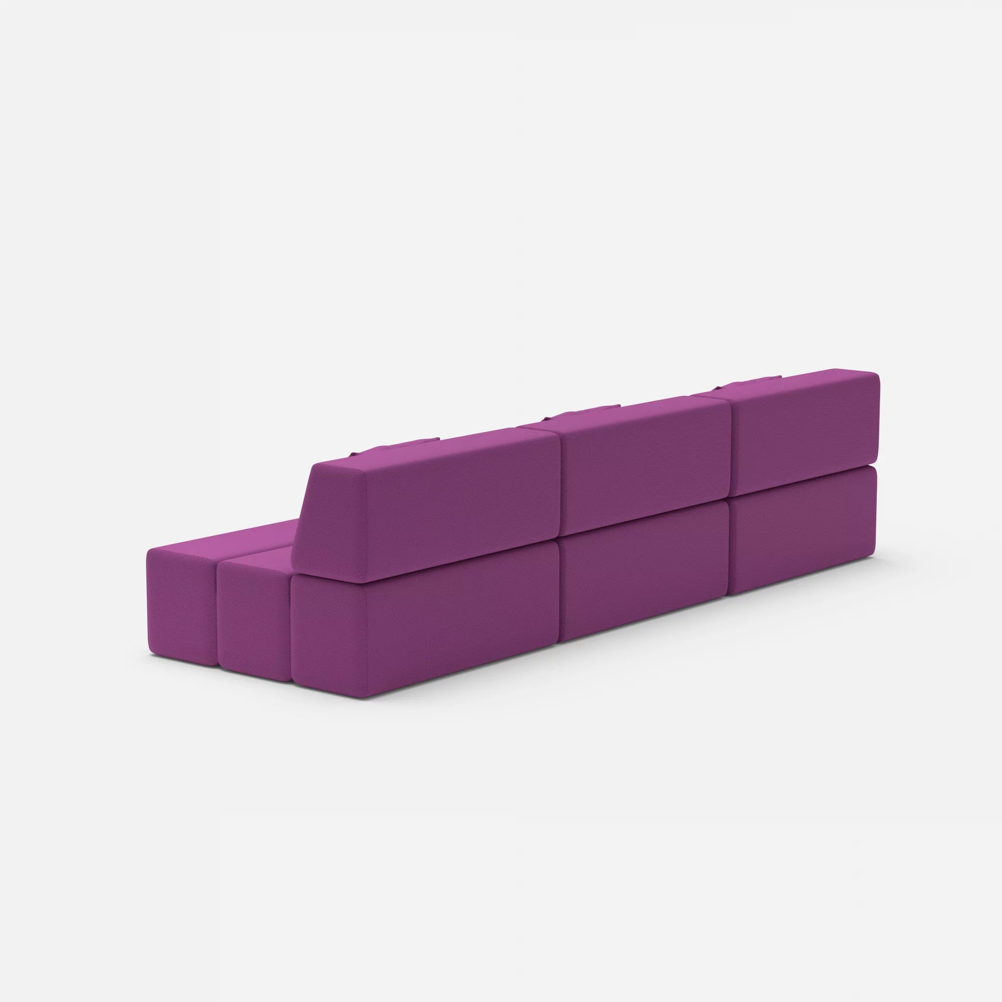 3 Sitzer Sofa Bricks 6 novumviola in Violett von hinten