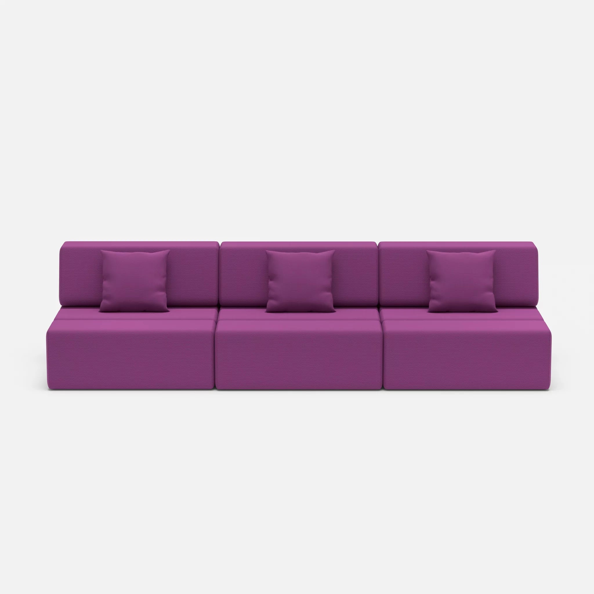3 Sitzer Sofa Bricks 6 novumviola in Violett von vorne