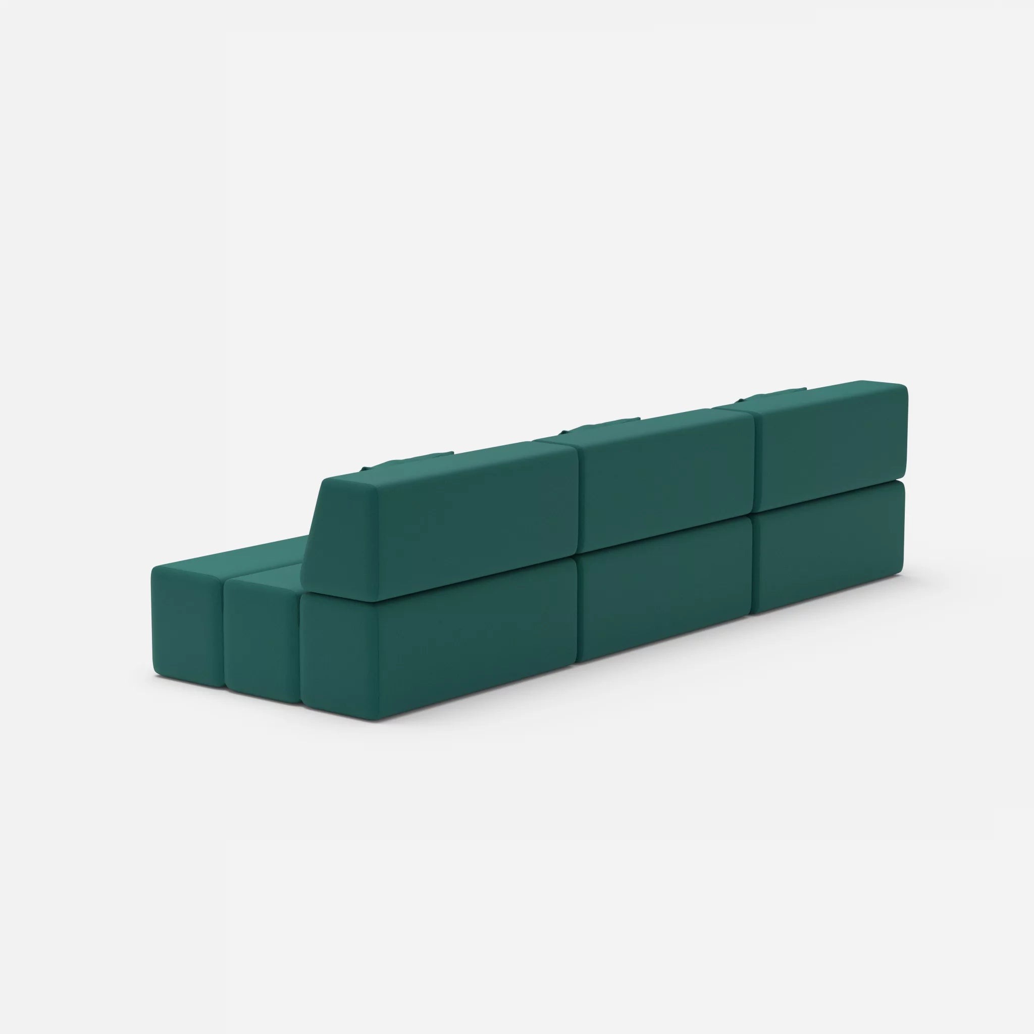 3 Sitzer Sofa Bricks 6 radio6015 in Türkis von hinten