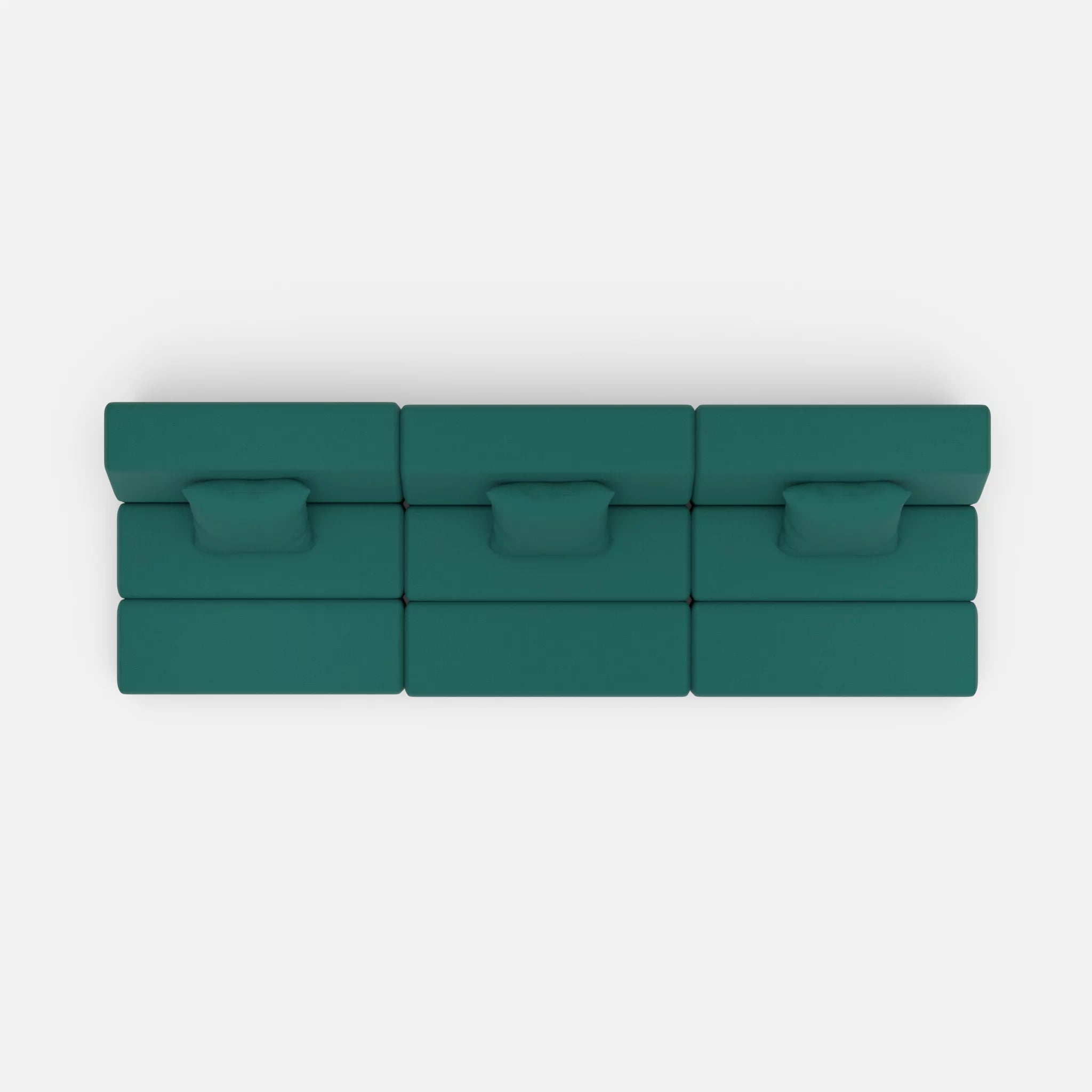 3 Sitzer Sofa Bricks 6 radio6015 in Türkis von oben
