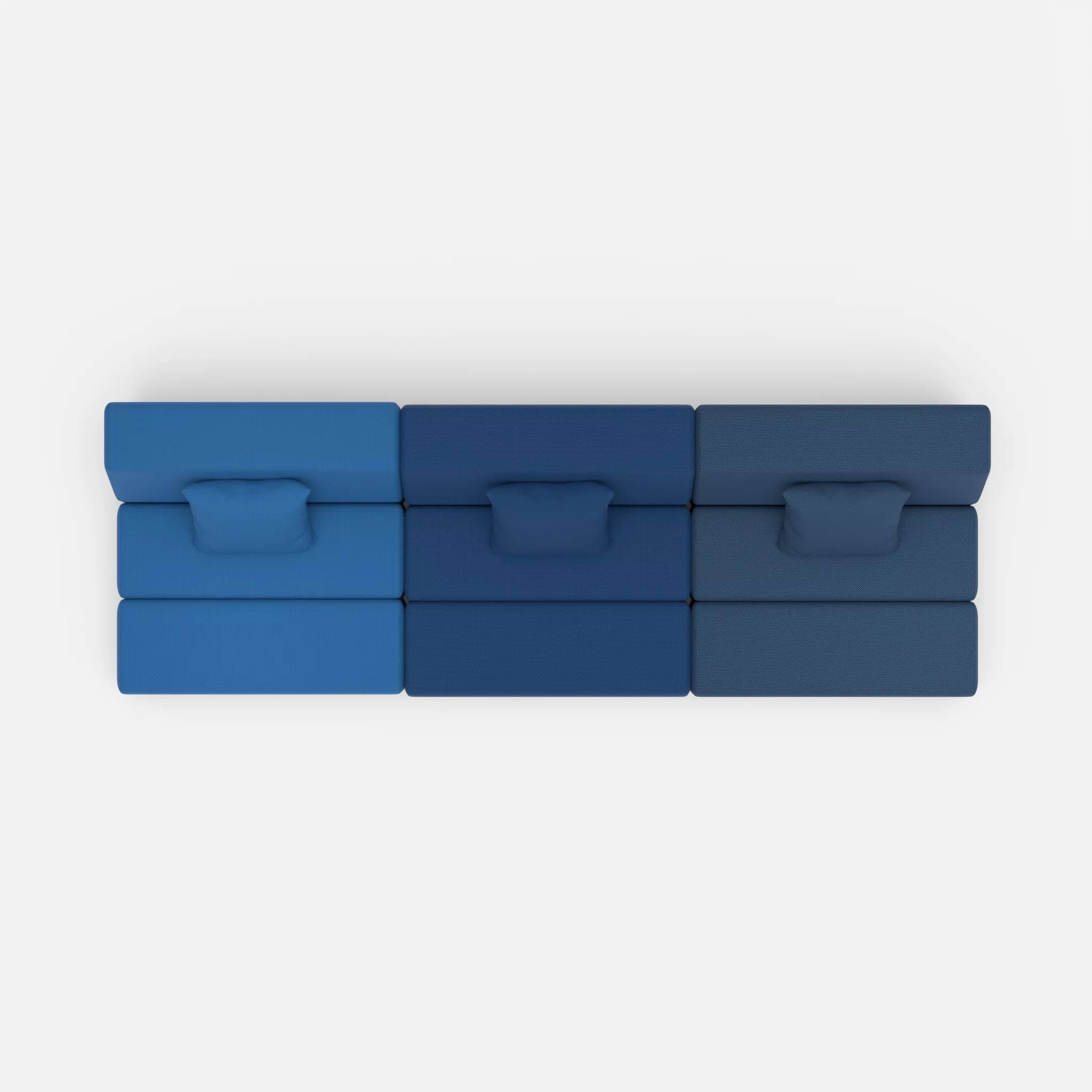 3 Sitzer Sofa Bricks 6 radio6075-novumamur in Blau und Navy von oben