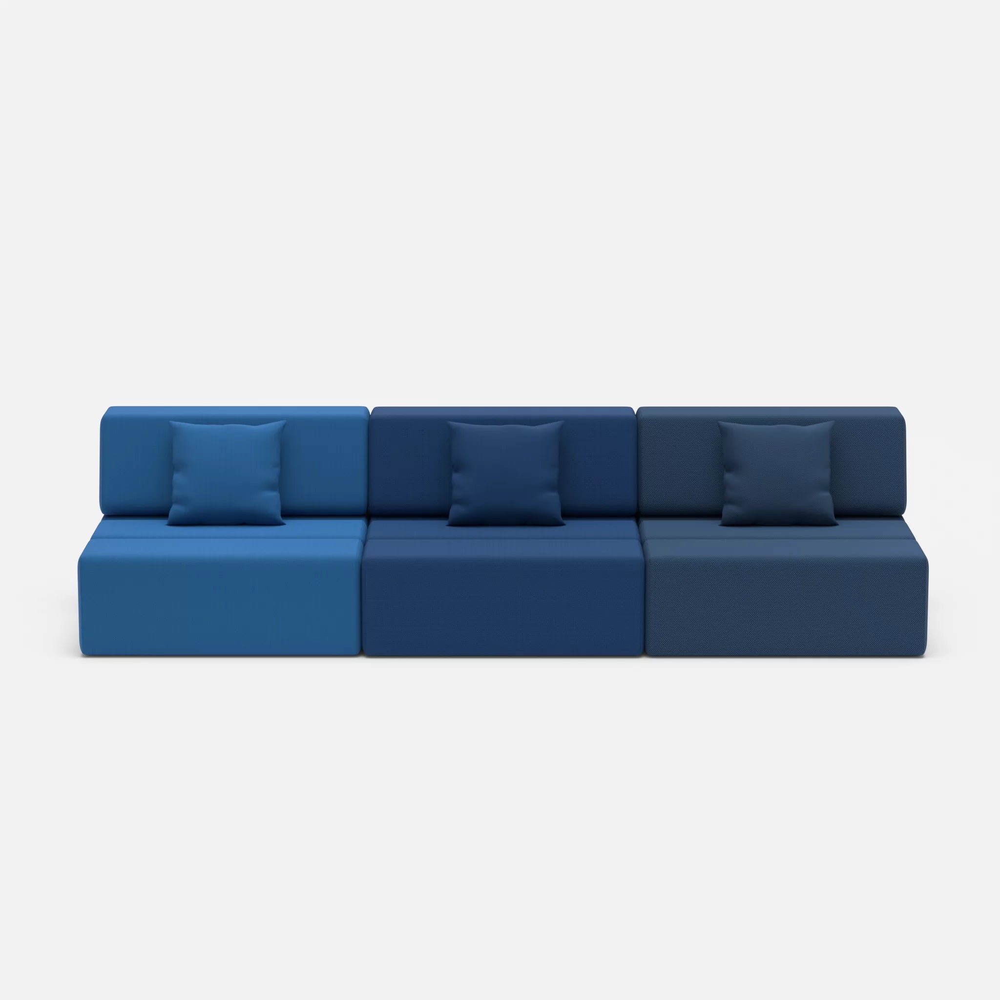 3 Sitzer Sofa Bricks 6 radio6075-novumamur in Blau und Navy von vorne