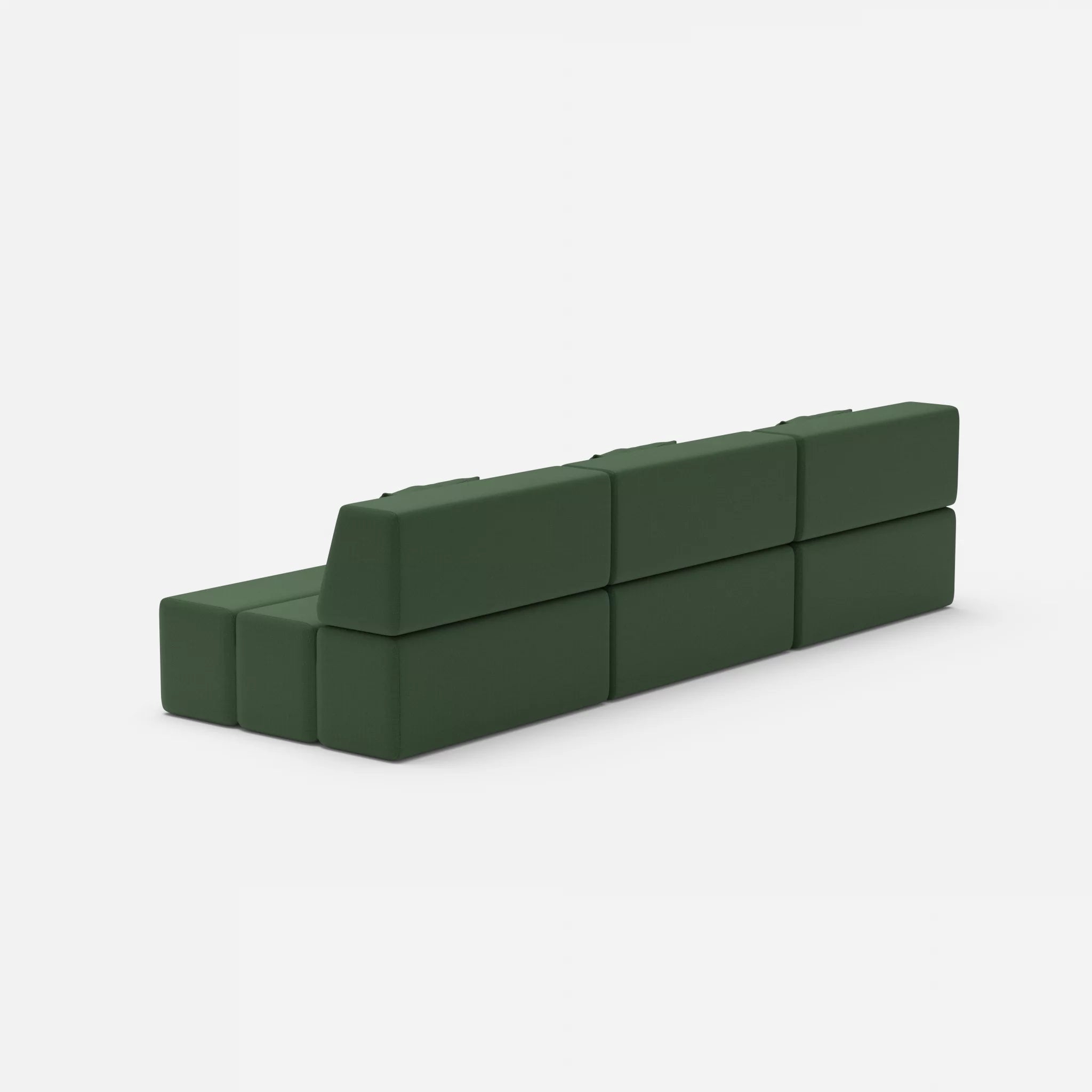 3 Sitzer Sofa Bricks 6 radio7036 in Olive von hinten