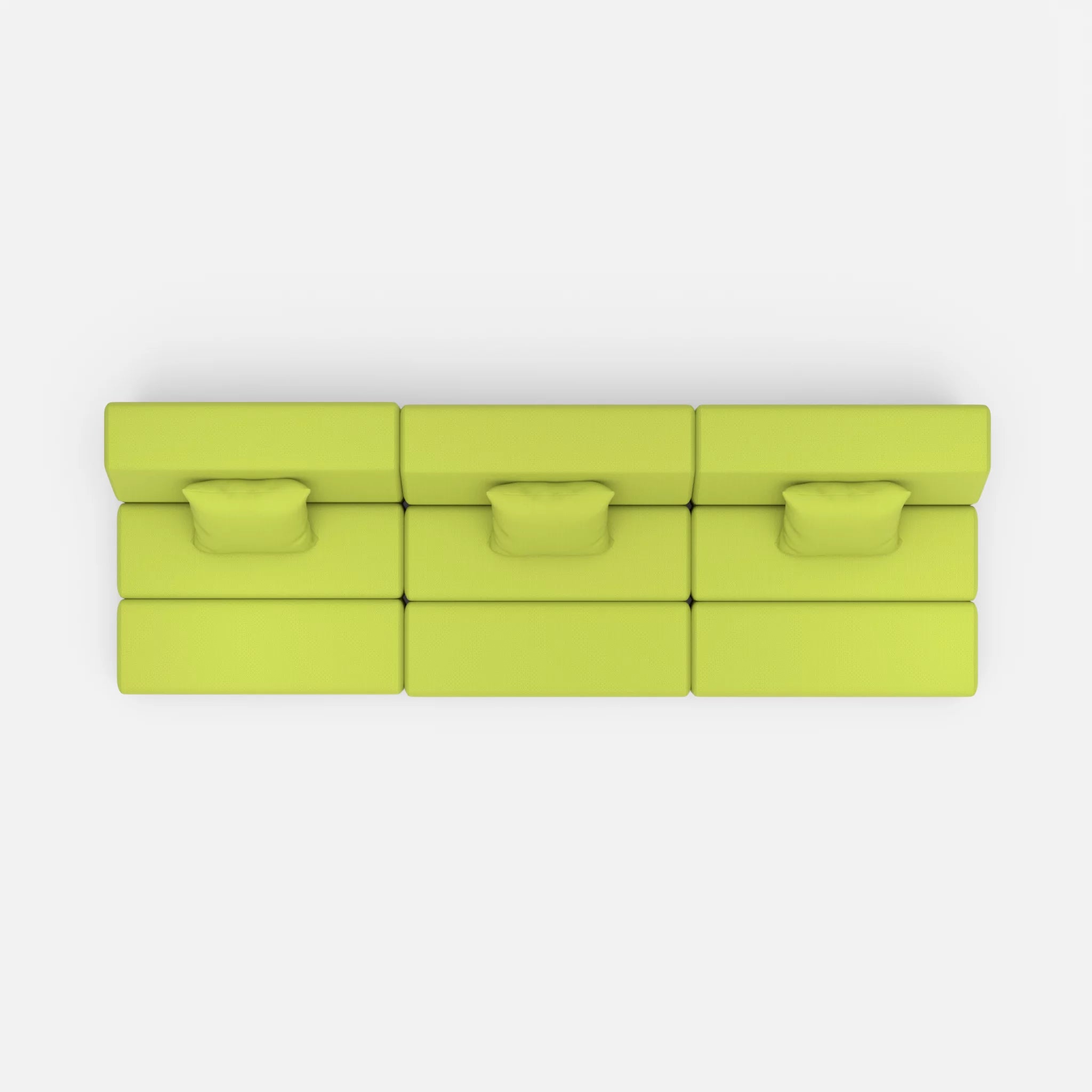 3 Sitzer Sofa Bricks 6 radio7041 in Hellgrün von oben