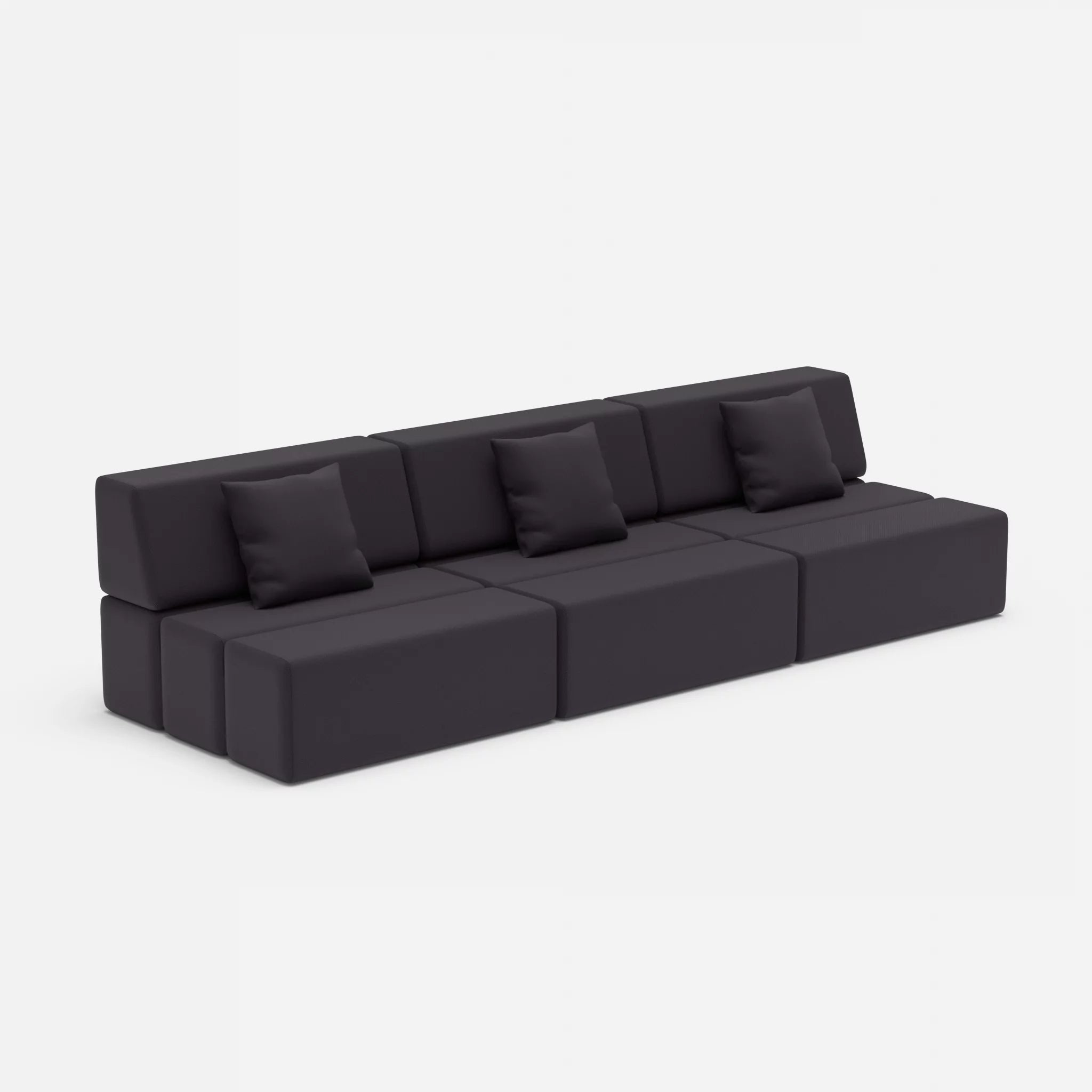 3 Sitzer Sofa Bricks 6 radio8517 in Anthrazit von der Seite