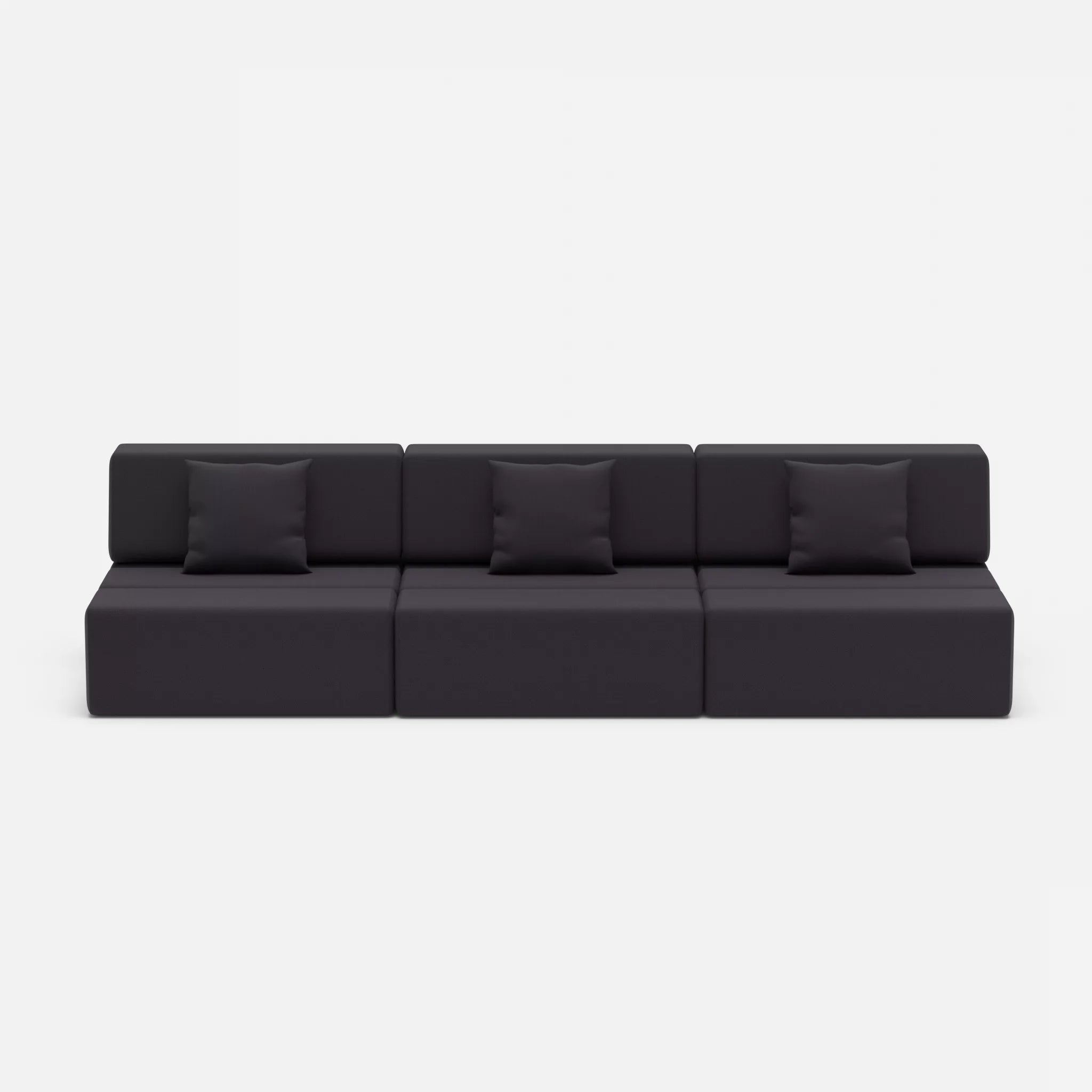 3 Sitzer Sofa Bricks 6 radio8517 in Anthrazit von vorne