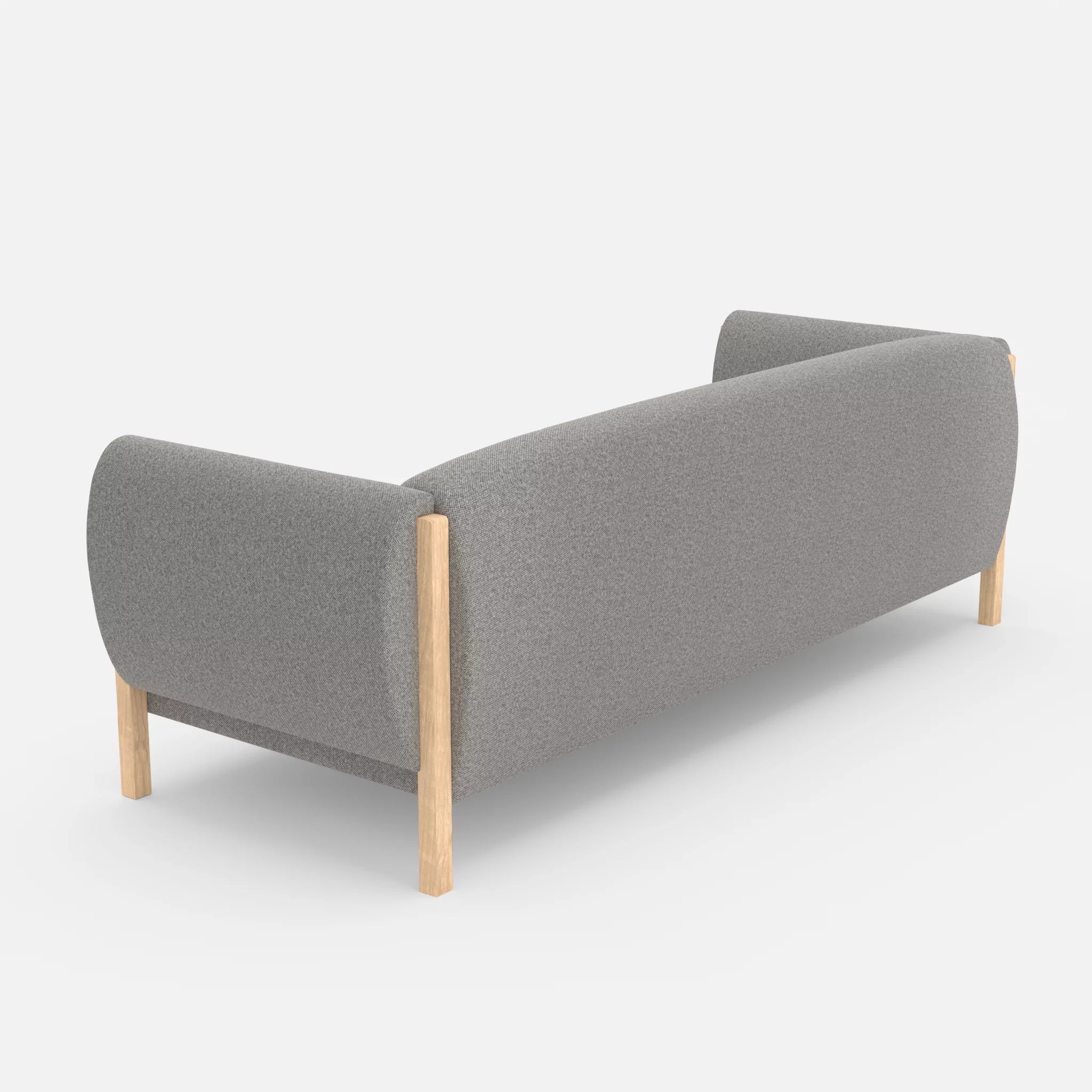 3 Sitzer Sofa Mallow celia0208 in Mittelgrau von hinten