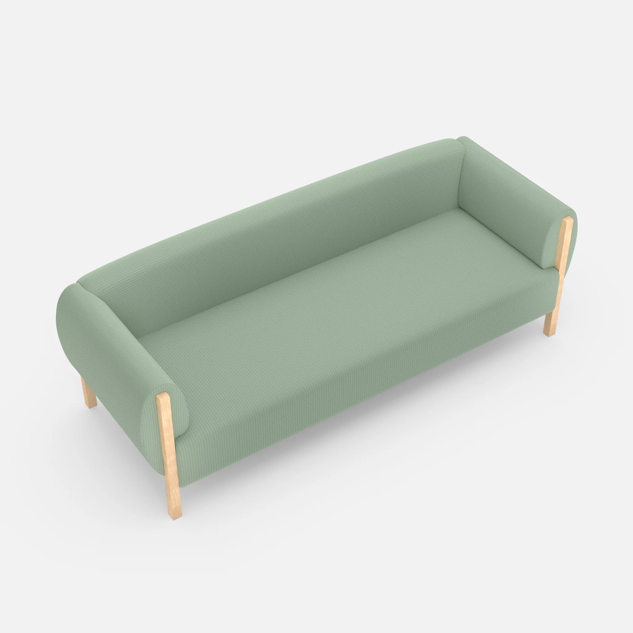 3 Sitzer Sofa Mallow credoaloe in Hellgrün von oben