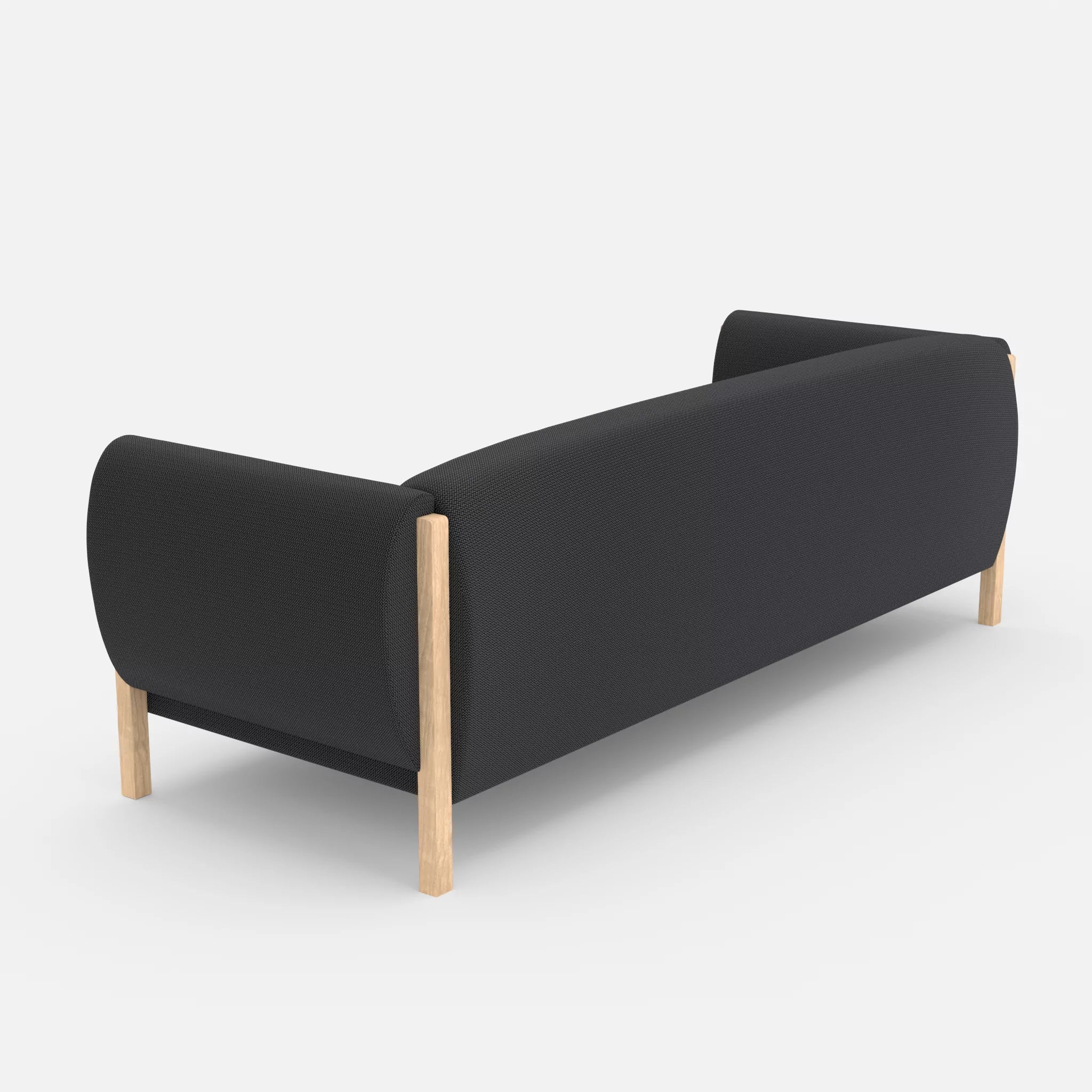 3 Sitzer Sofa Mallow credoasphalt in Anthrazit von hinten