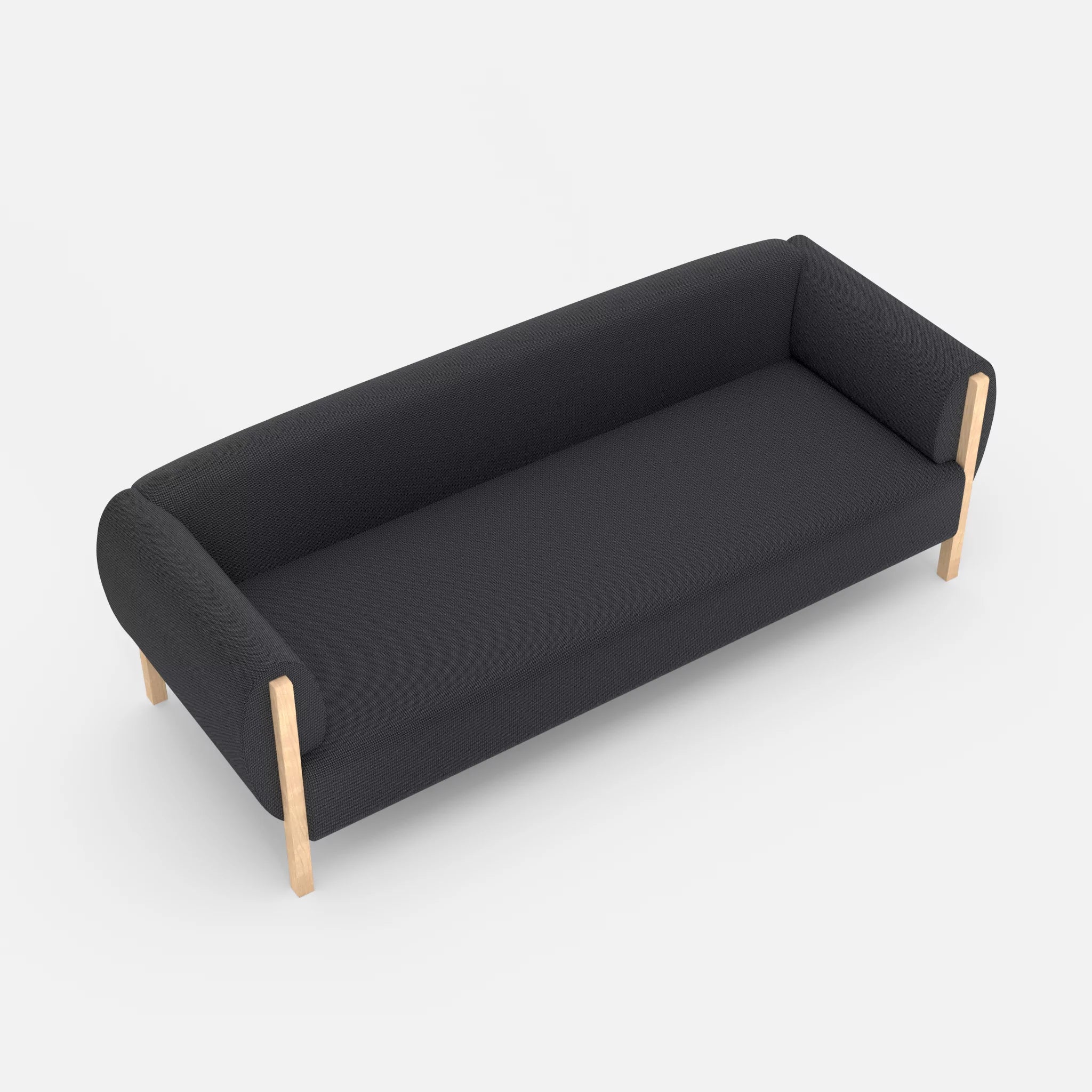 3 Sitzer Sofa Mallow credoasphalt in Anthrazit von oben