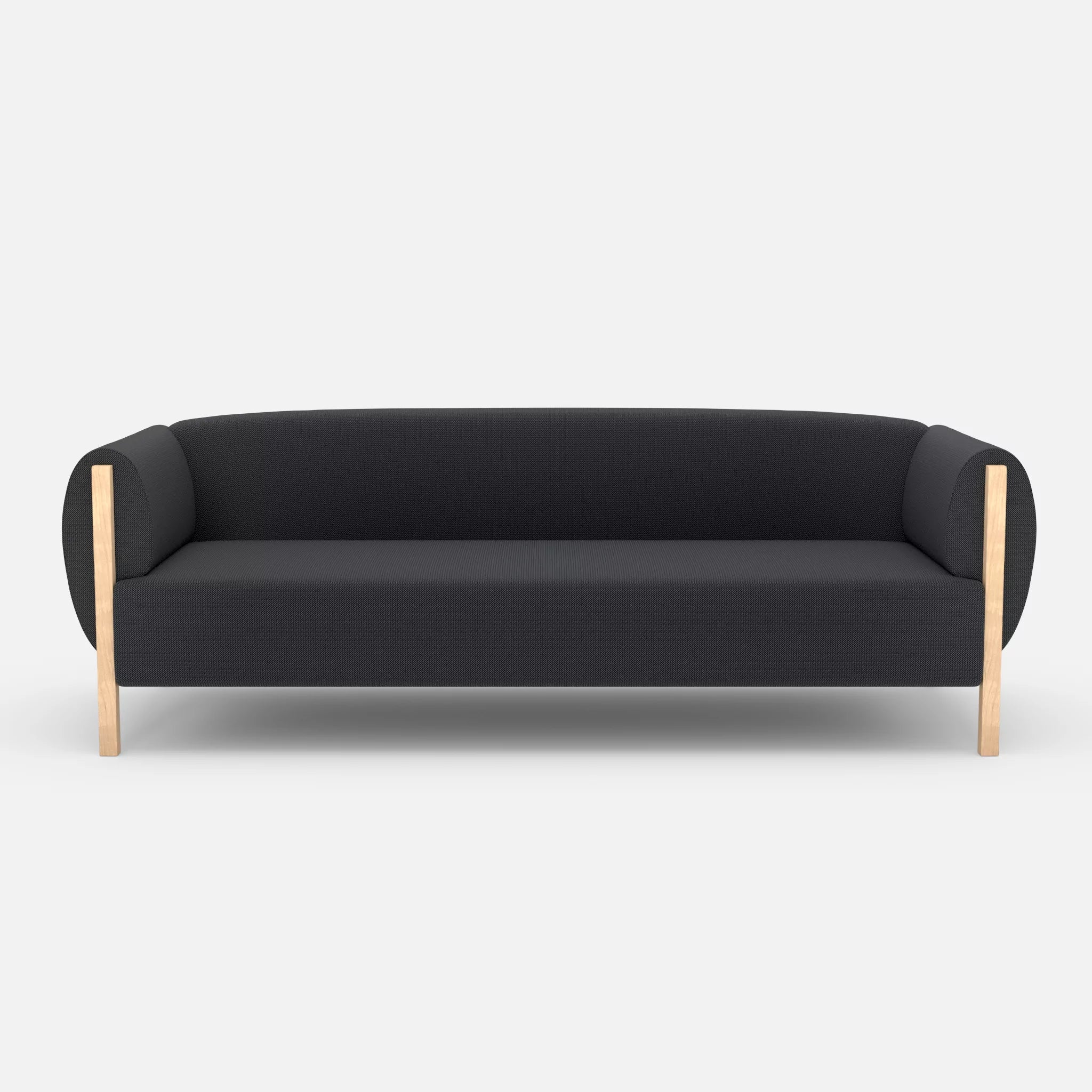 3 Sitzer Sofa Mallow credoasphalt in Anthrazit von vorne