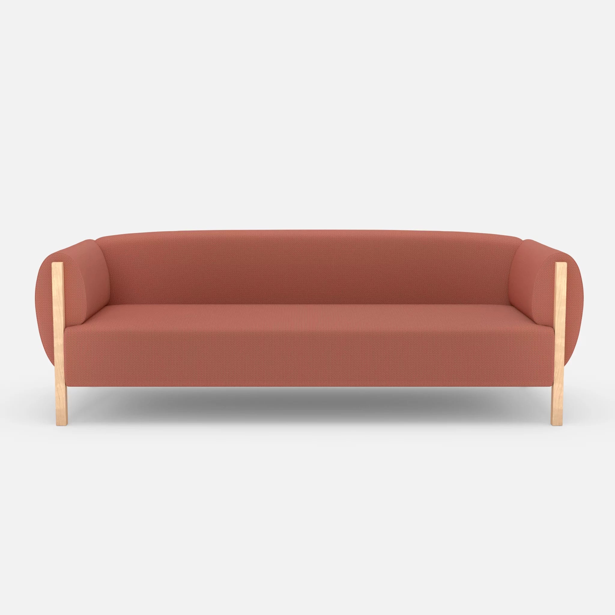 3 Sitzer Sofa Mallow credograpefruit in Coral von vorne