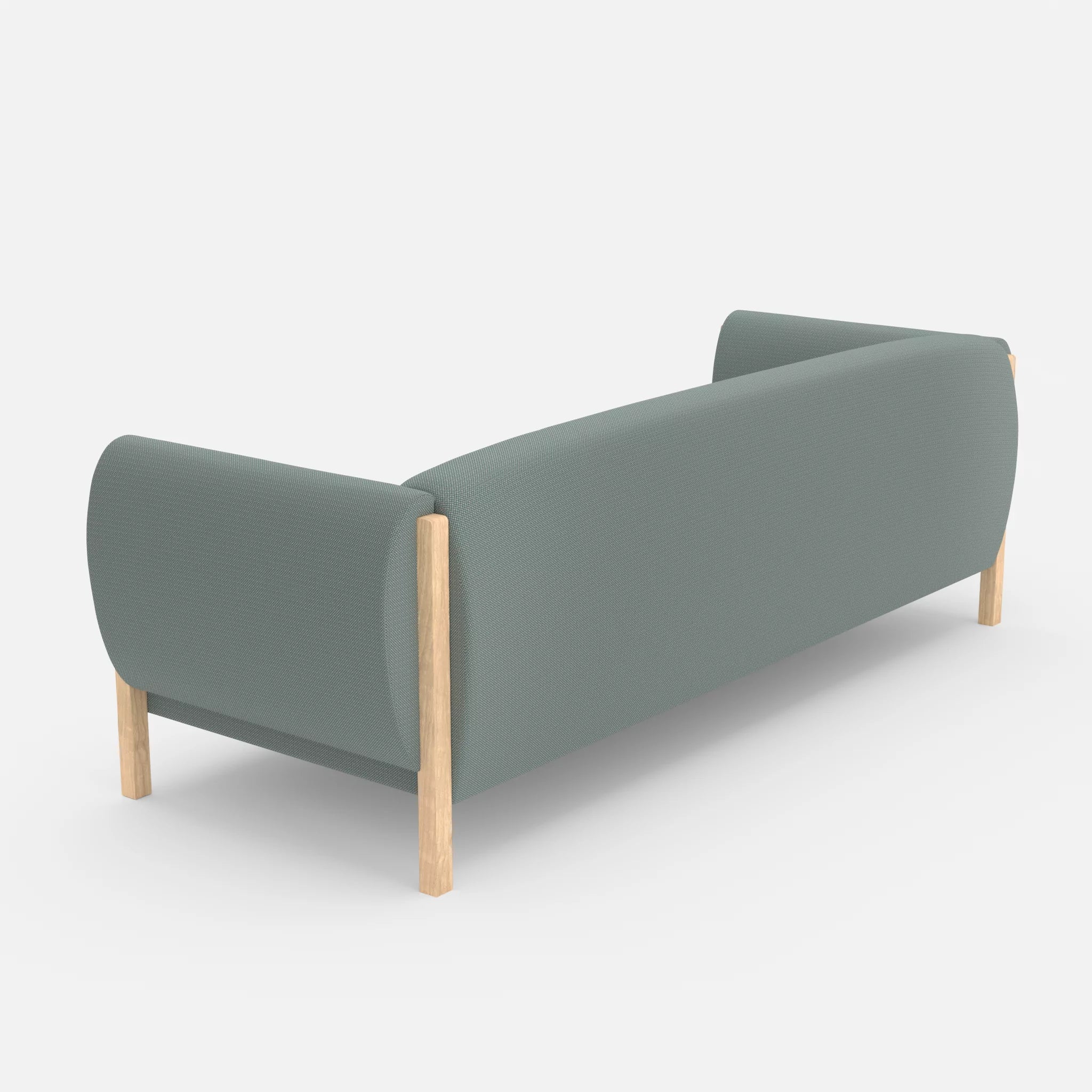 3 Sitzer Sofa Mallow credolake in Graublau von hinten