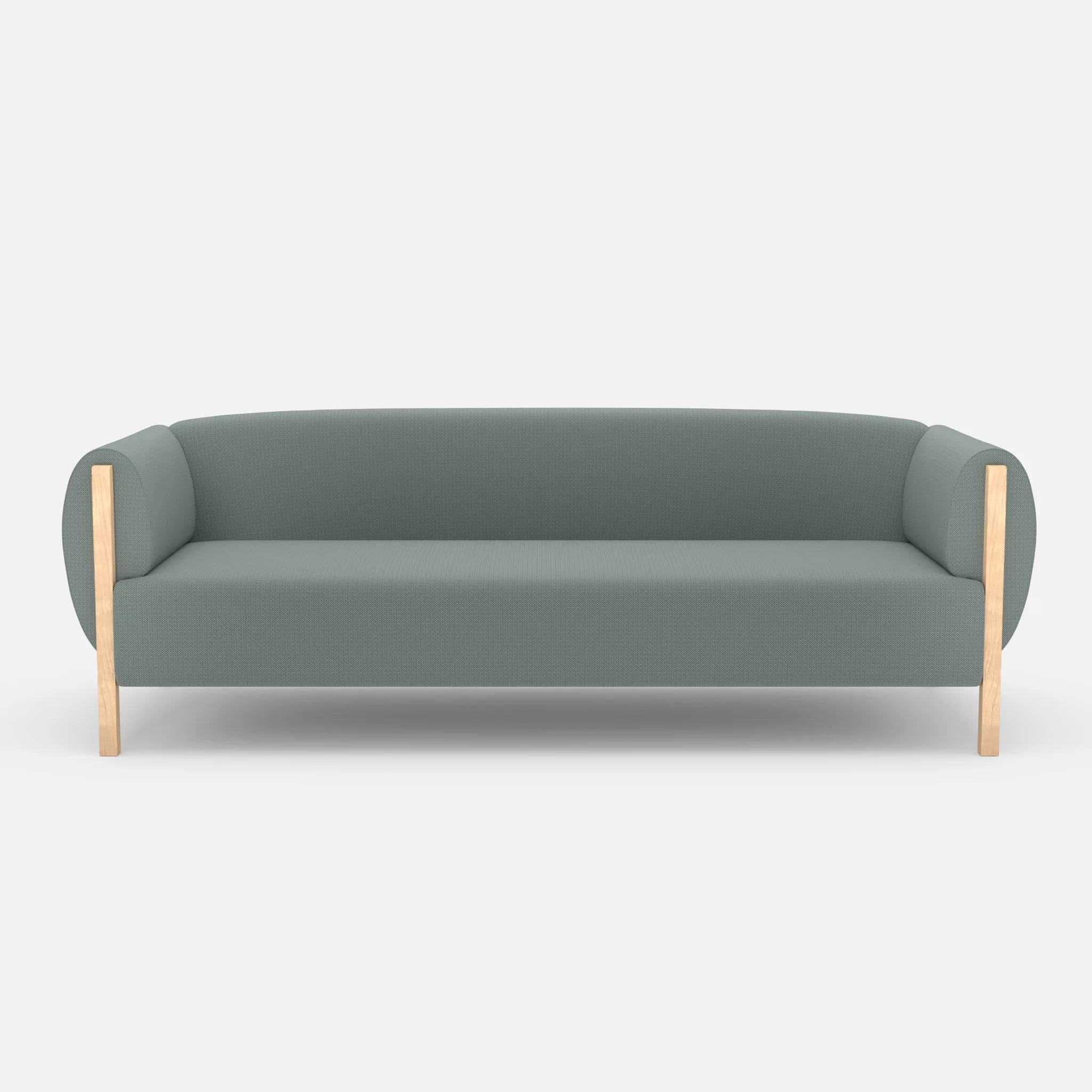 3 Sitzer Sofa Mallow credolake in Graublau von vorne