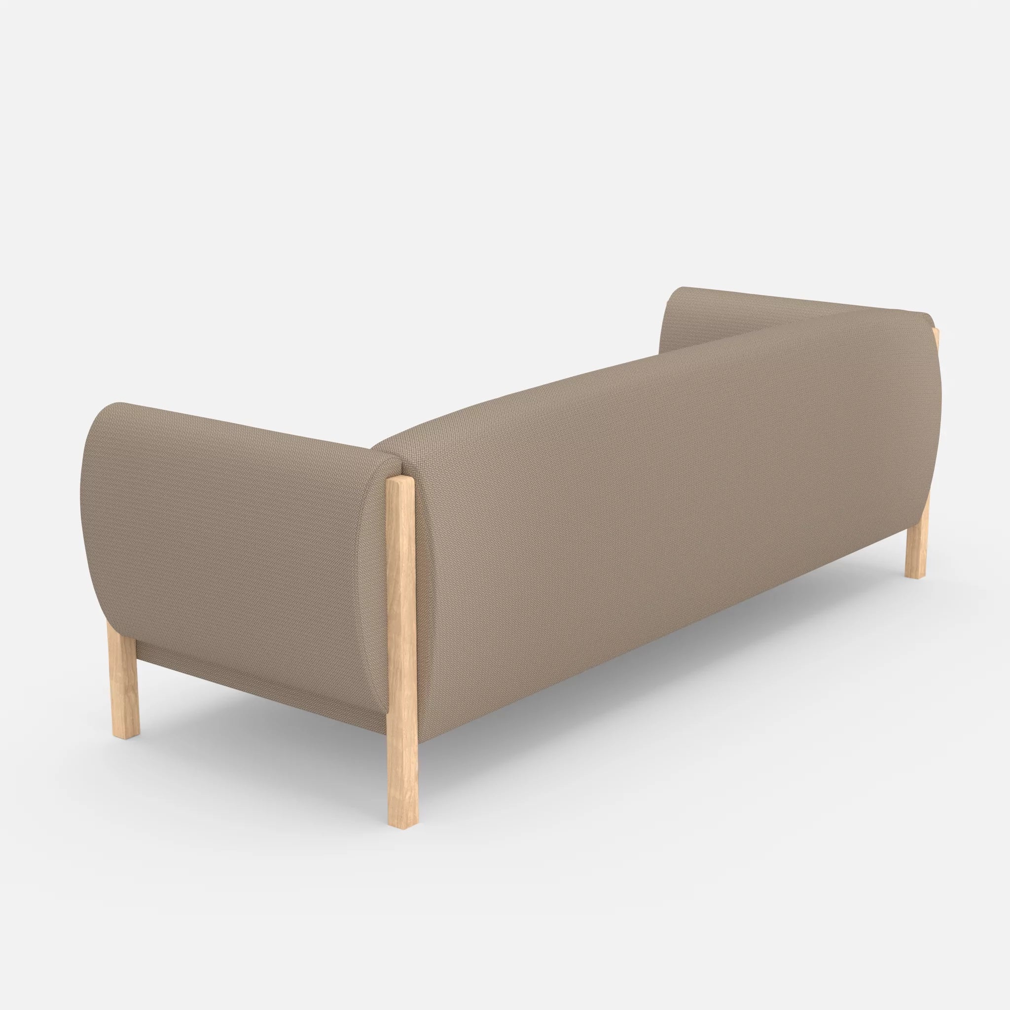 3 Sitzer Sofa Mallow credomacadamia in Beige von hinten
