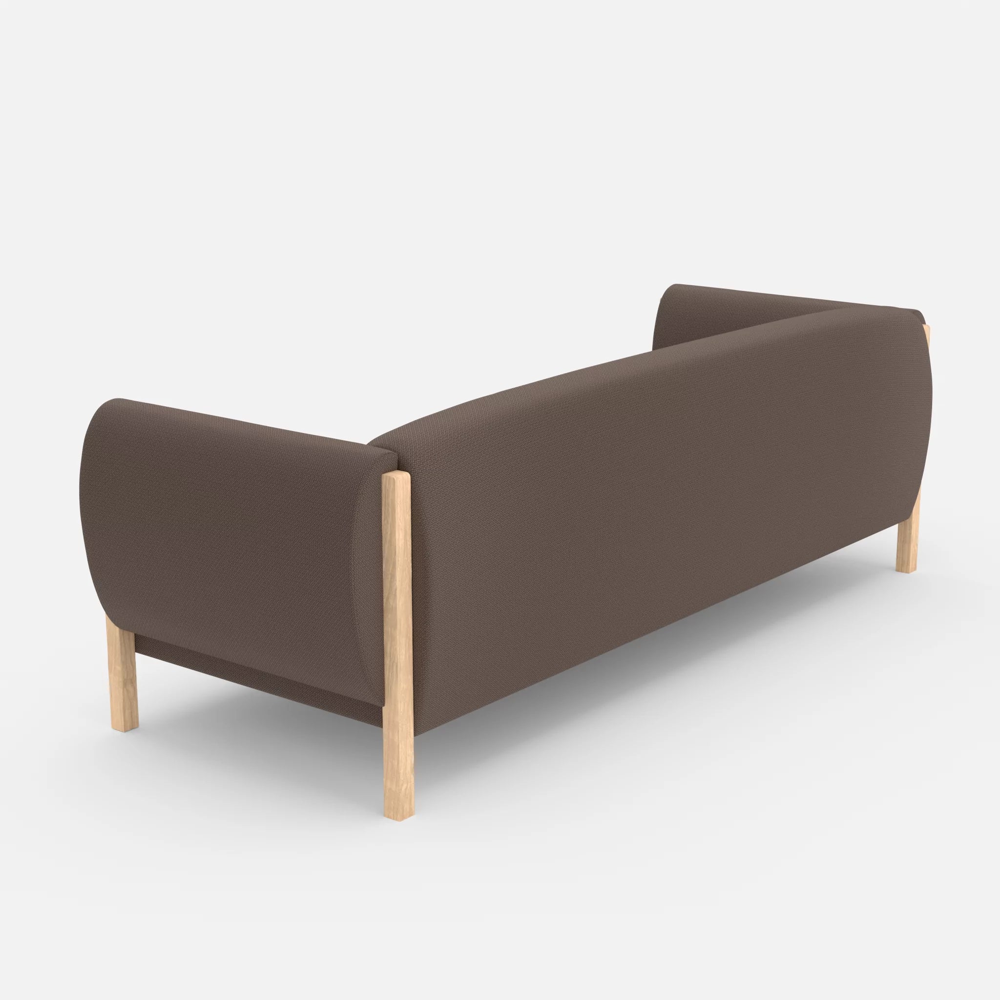 3 Sitzer Sofa Mallow credowalnut in Dunkelgrau von hinten