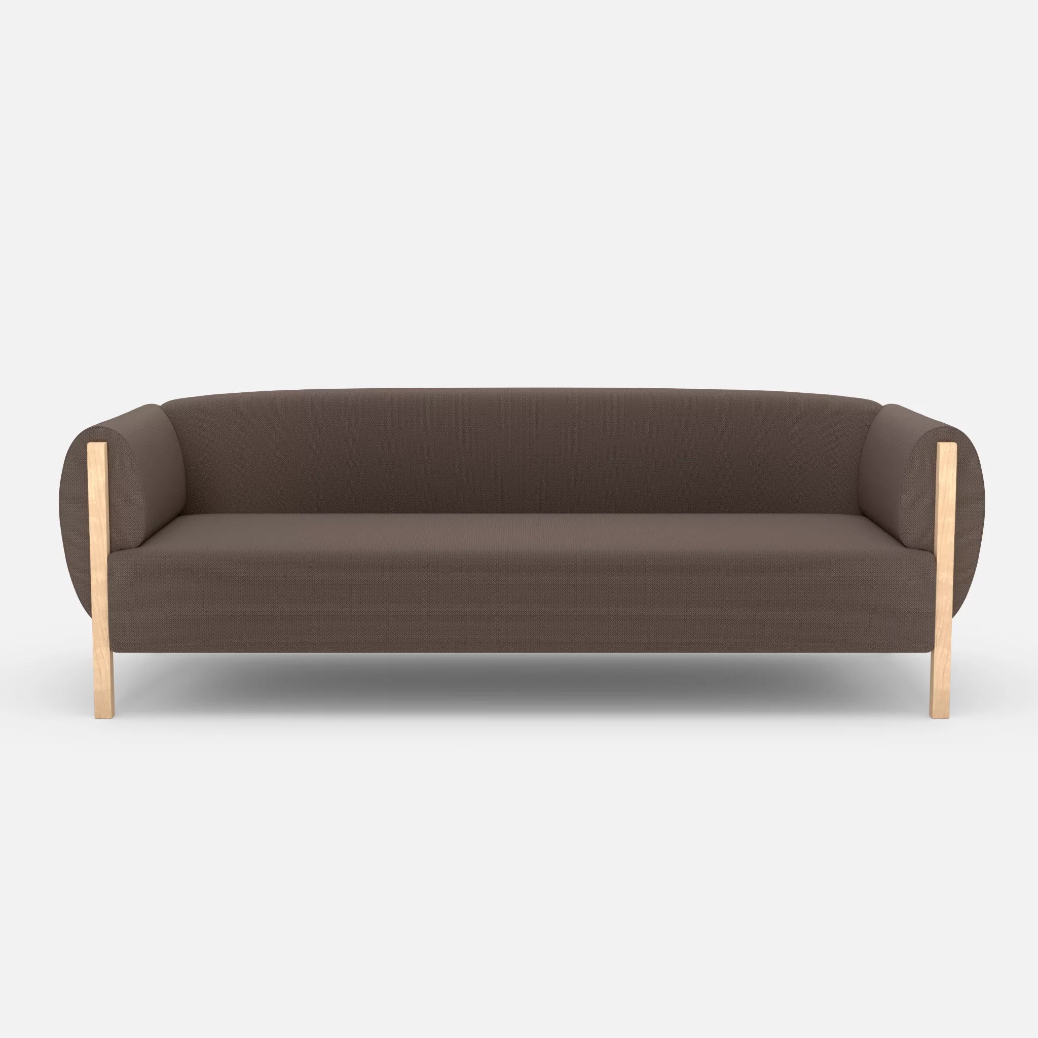 3 Sitzer Sofa Mallow credowalnut in Dunkelgrau von vorne