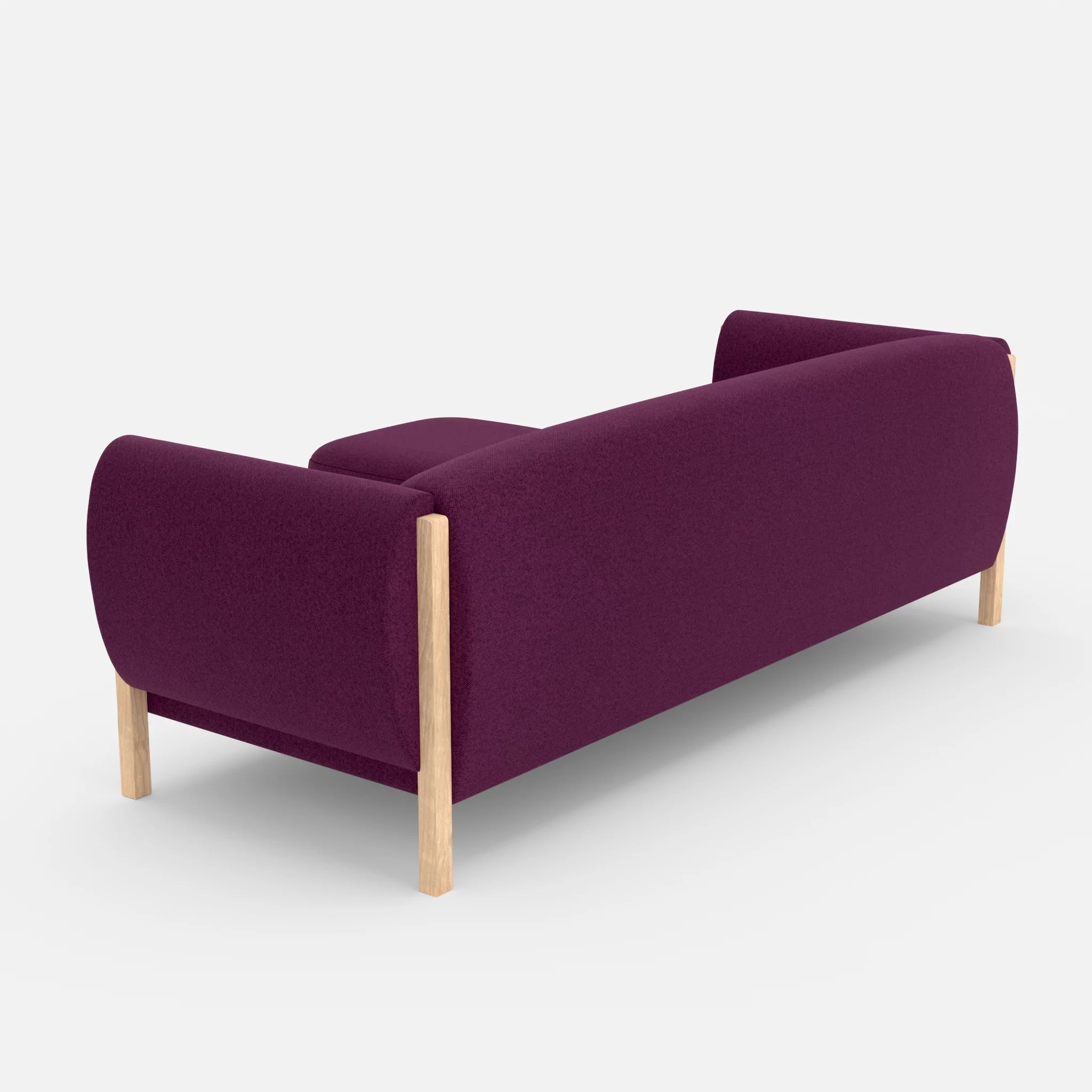 3 Sitzer Sofa Mallow mit Pouf celia0202 in Violett von hinten