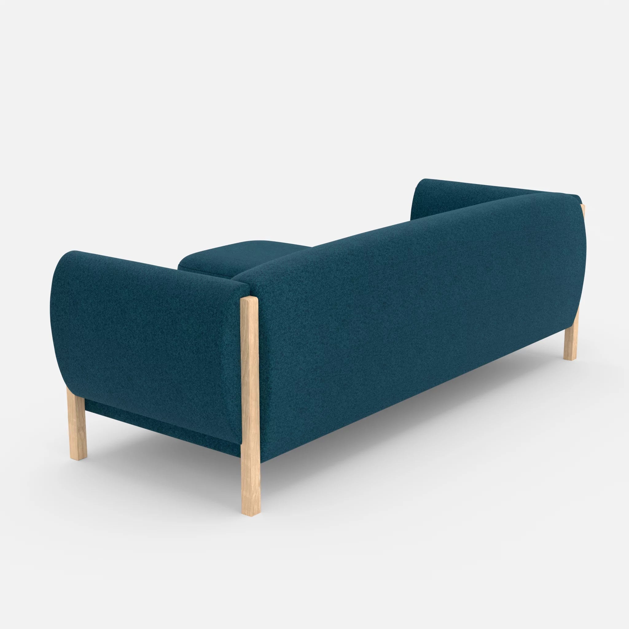 3 Sitzer Sofa Mallow mit Pouf celia0203 in Blau von hinten
