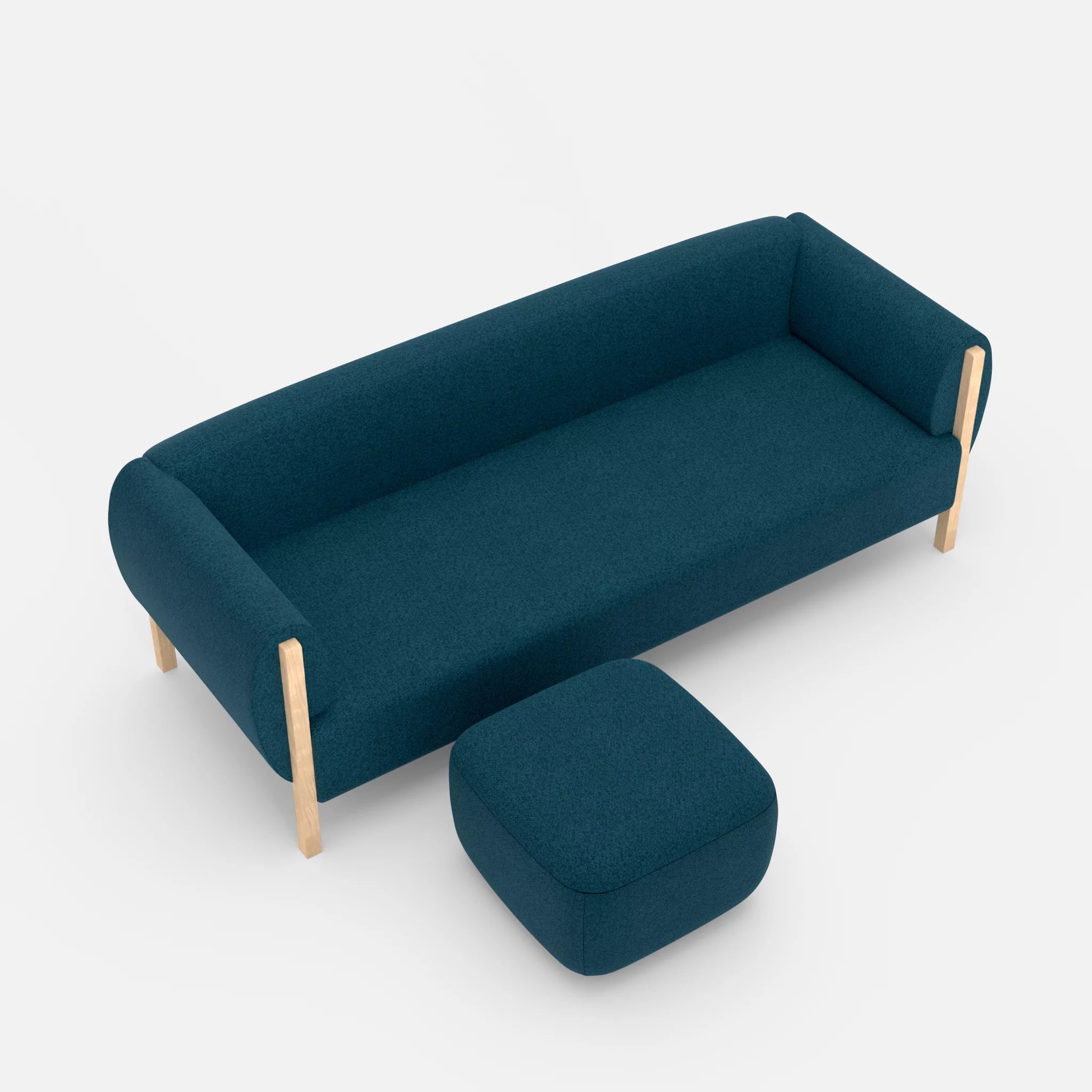 3 Sitzer Sofa Mallow mit Pouf celia0203 in Blau von oben