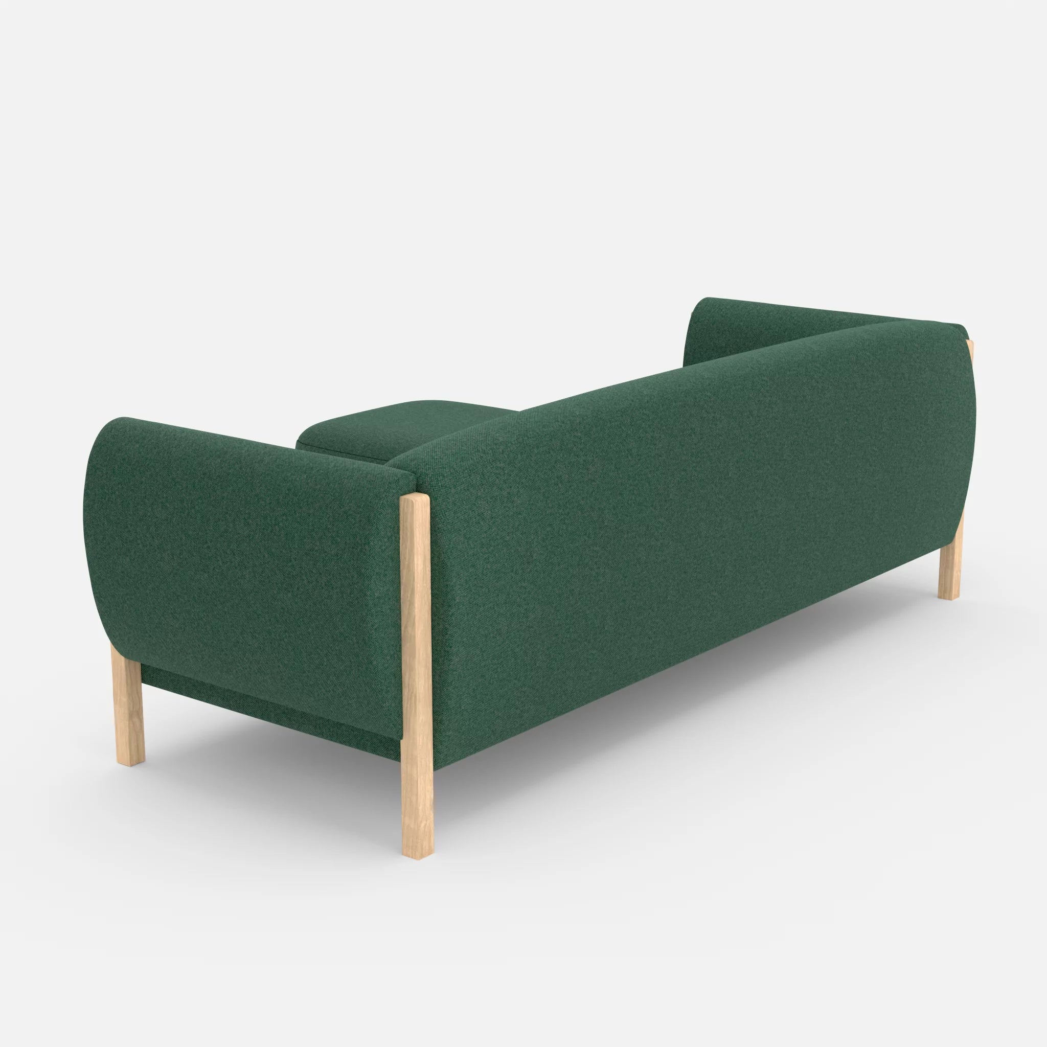 3 Sitzer Sofa Mallow mit Pouf celia0207 in Grün von hinten