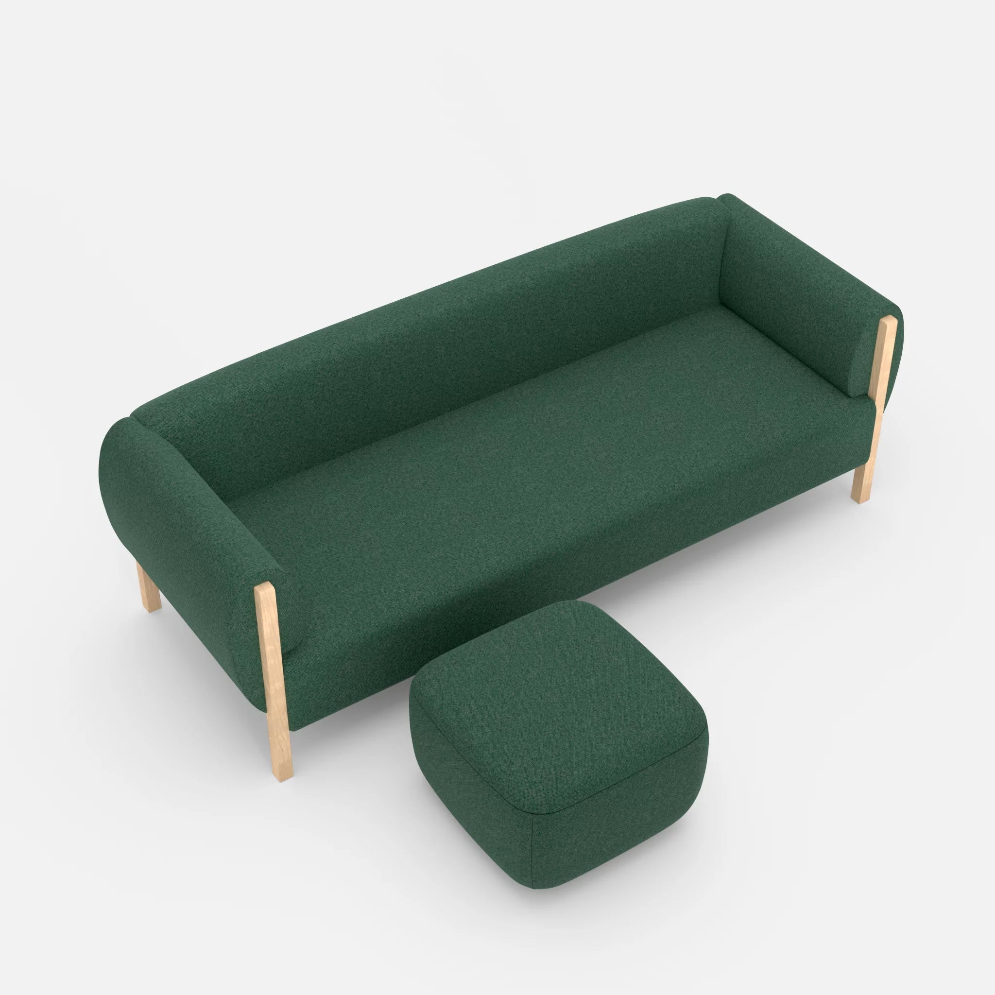 3 Sitzer Sofa Mallow mit Pouf celia0207 in Grün von oben