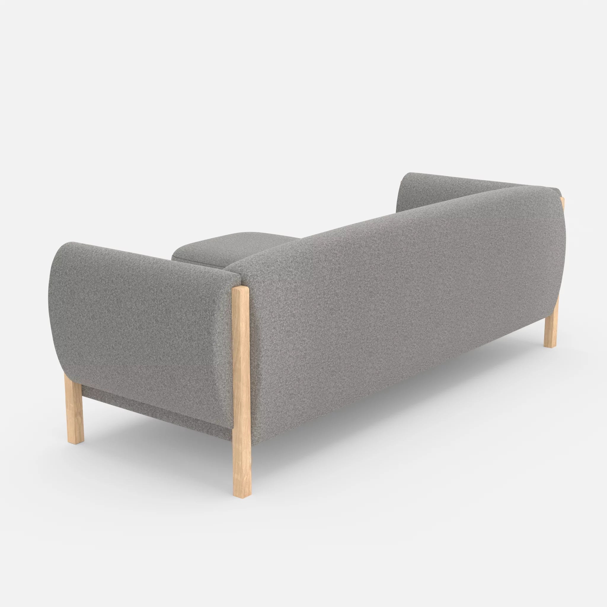 3 Sitzer Sofa Mallow mit Pouf celia0208 in Mittelgrau von hinten